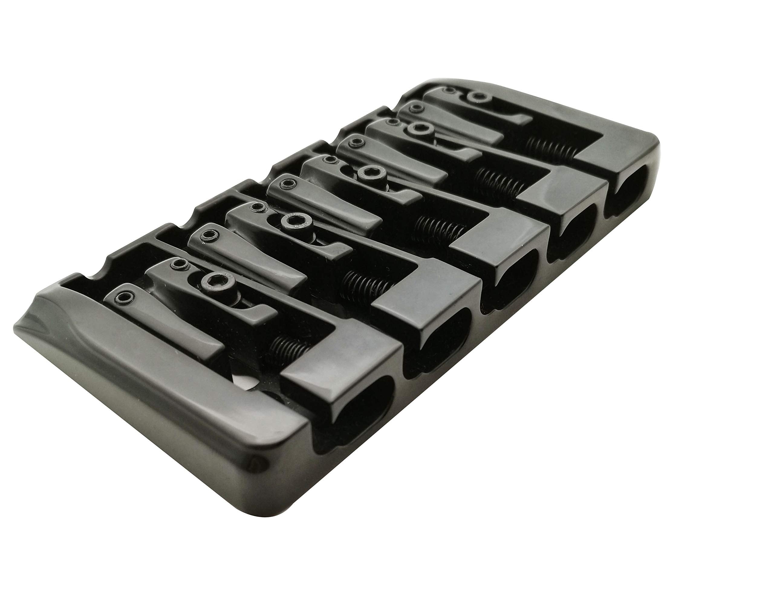 Guyker 5 String Bass Bridge With Locking Zinc Saddles   Dual Load Type A Bridges String Space 19Mm Replacement For Jazz Bass Or