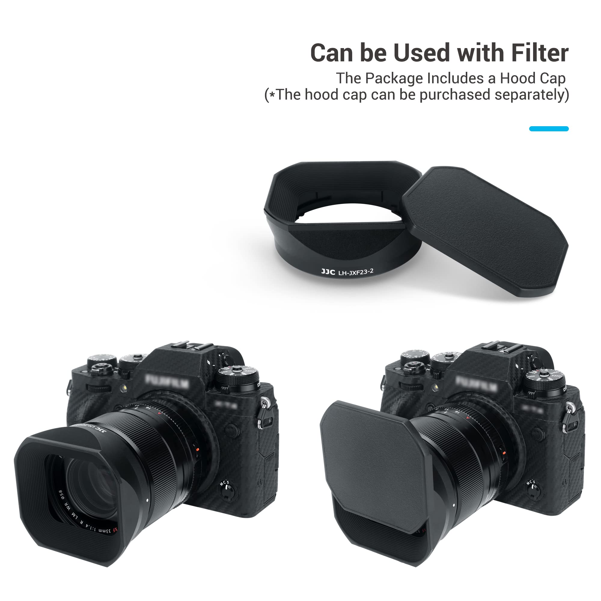 Jjc Metal Square Lens Hood For Fujifilm Fuji Fujinon Xf 23Mm F1.4 R Lm Wr & Xf 33Mm F1.4 R Lm Wr Lens Replaces Fuji Lh Xf23 Ii/L