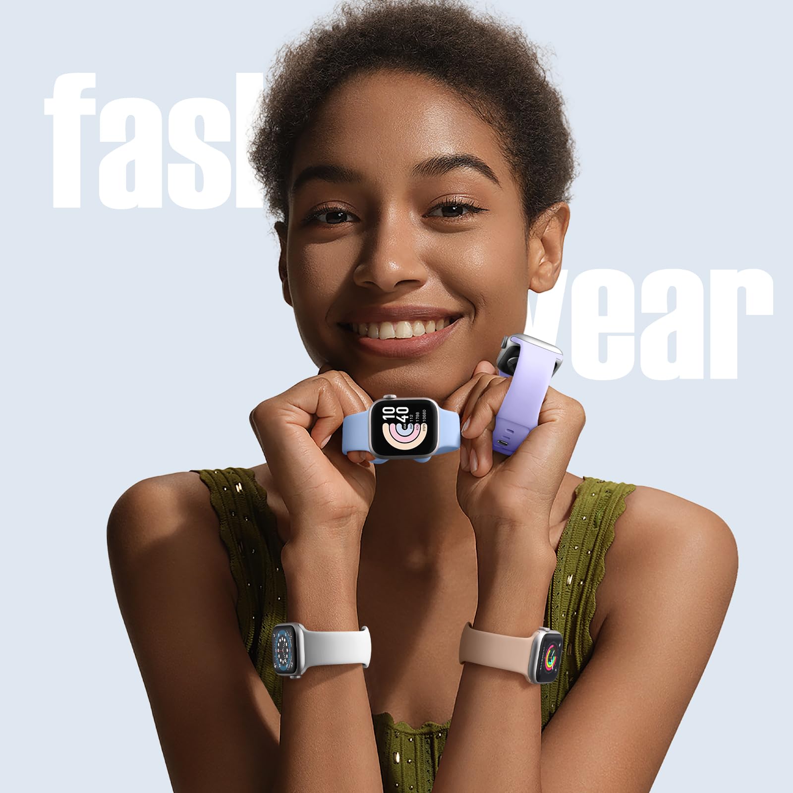 Daqin 8 Pack Sport Bands Compatible With Apple Watch Band 46Mm 45Mm 44Mm 42Mm 41Mm 40Mm 38Mm Women Men, Soft Silicone Waterproof