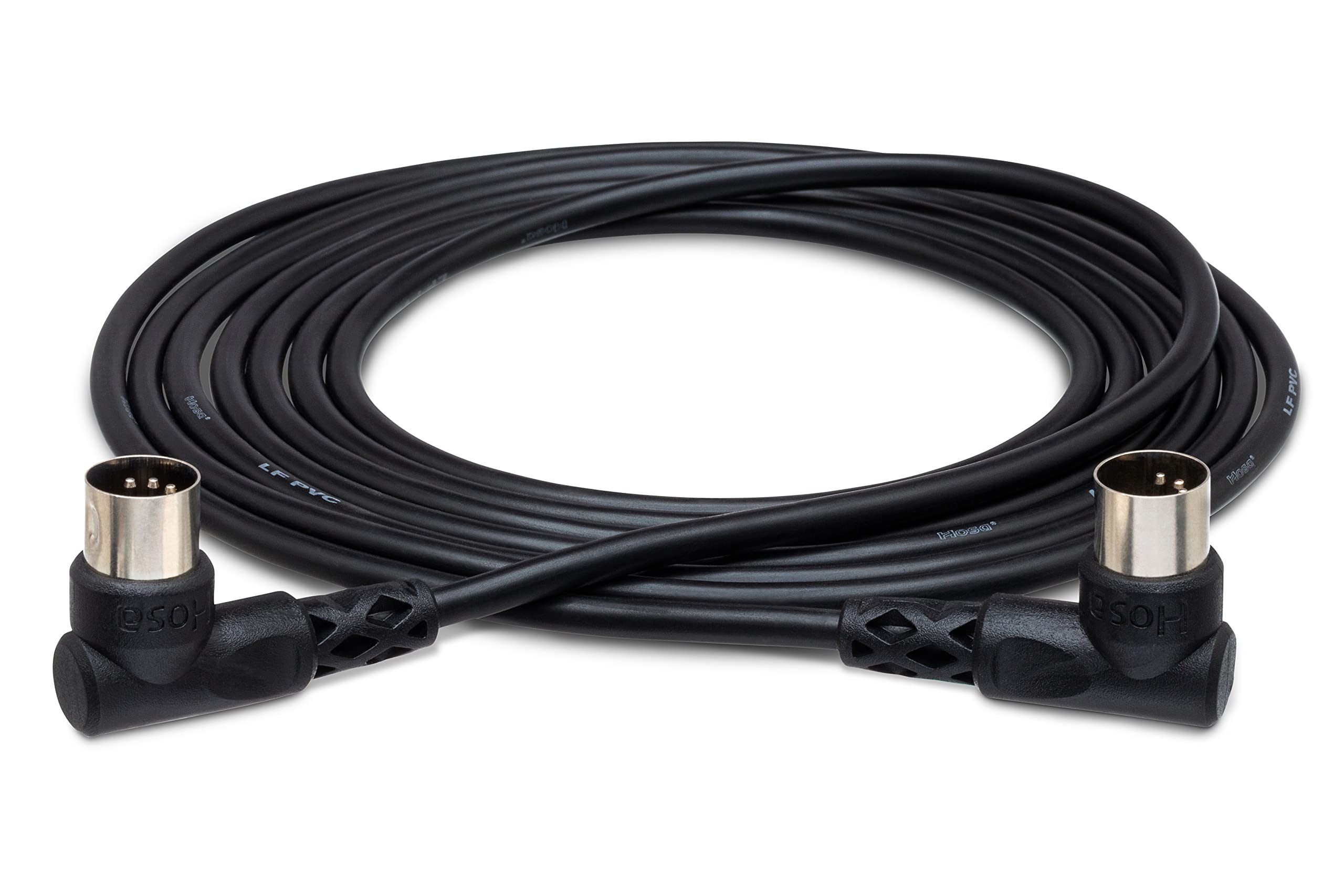 Hosa MID-310RR Right-angle MIDI Cable, Right-angle 5-pin DIN to Same, 10 ft