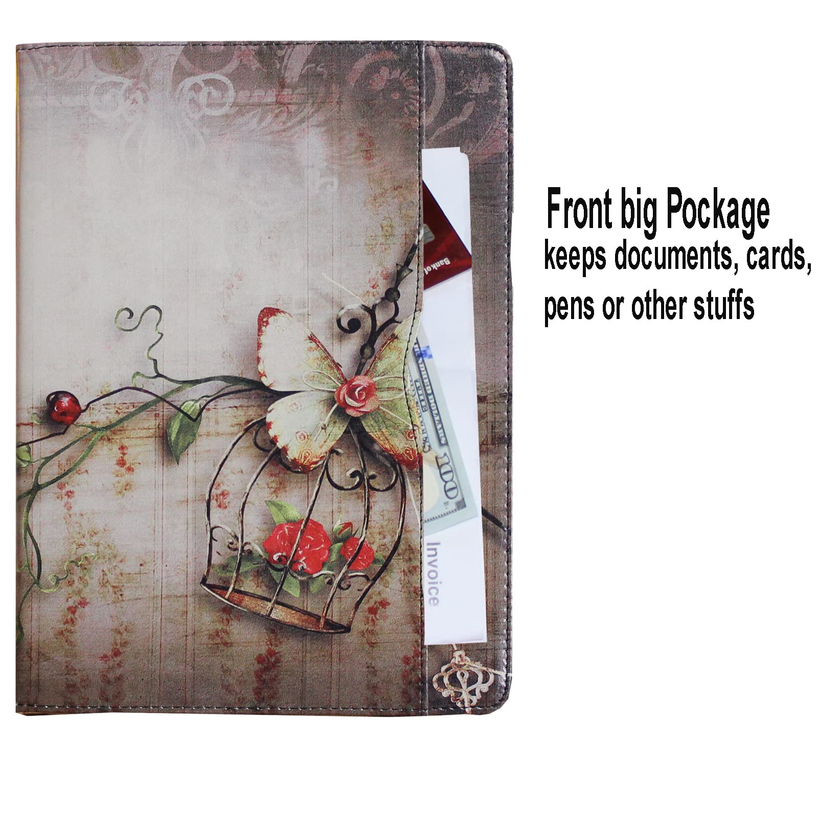 Jytrend Case For Ipad Air 11 Inch 6Th Gen(M2 2024) /10.9 Air 5Th /Air 4Th Generation, Folio Stand Magnetic Smart Cover With Pocket For Air 6/5/4 A2902 A2903 A2588 A2589 A2316 A2324 (Butterfly Flower)