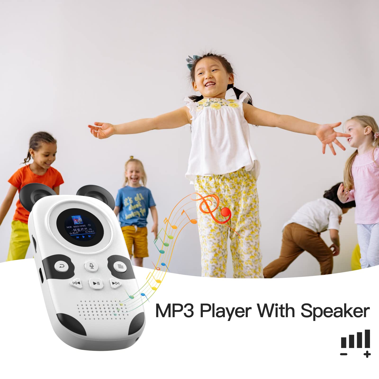 Ruizu 64Gb Mp3 Player For Kids, Cute Panda Portable Music Player Mp3, Child Mp3 Player With Bluetooth 5.3, Speaker, Fm Radio, Vo