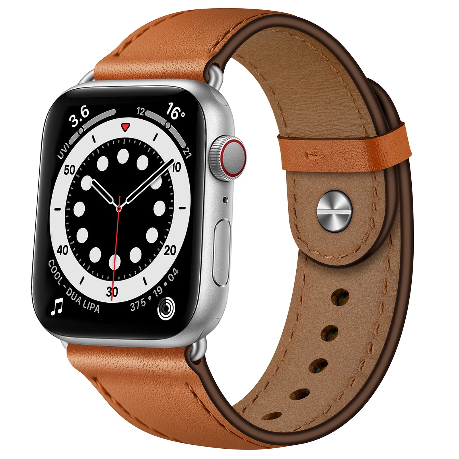 Ouheng Compatible With Apple Watch Band 49Mm 45Mm 44Mm 42Mm 41Mm 40Mm 38Mm, Genuine Leather Bands Strap For Iwatch Ultra 2/1 Se2