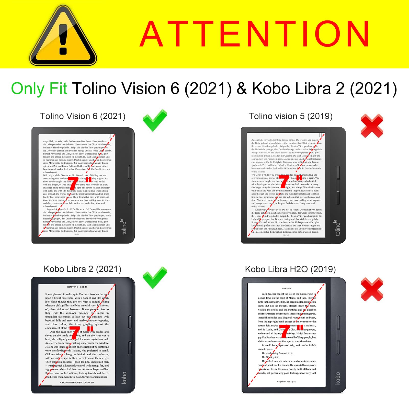 Fintie Stand Case For 7'' Kobo Libra Colour (2024) / Kobo Libra 2 (2021) Ereader   Premium Pu Leather Stand Cover Auto Sleep/Wak