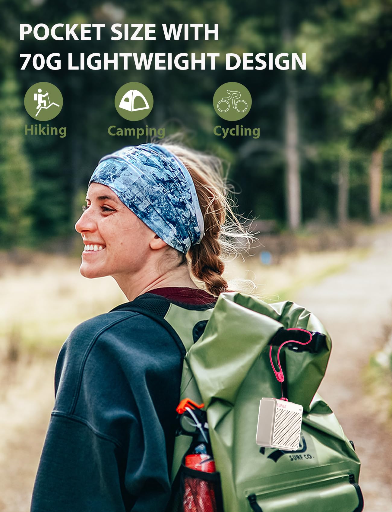 Edifier Mp85 Mini Bluetooth Speaker, Portable Speakers With Bluetooth V5.3, 8-Hour Playtime, For Home, Travel, Outdoor - White