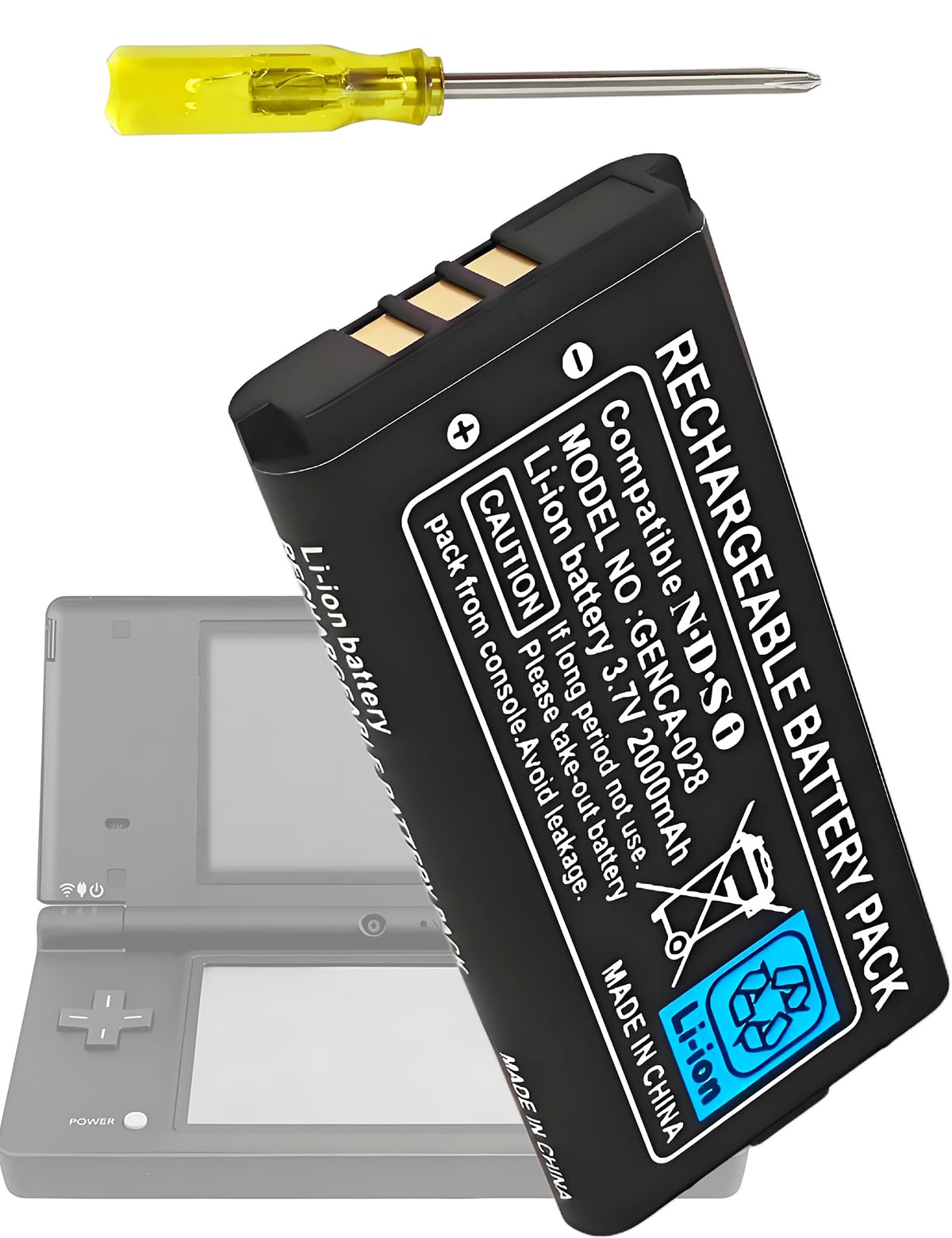 ROYEUEU TWL-003 for Nintendo DSi Battery Replacement - Compatible with Nintendo DSi, NDSi, TWL-001 Game Console Battery li-ion 2