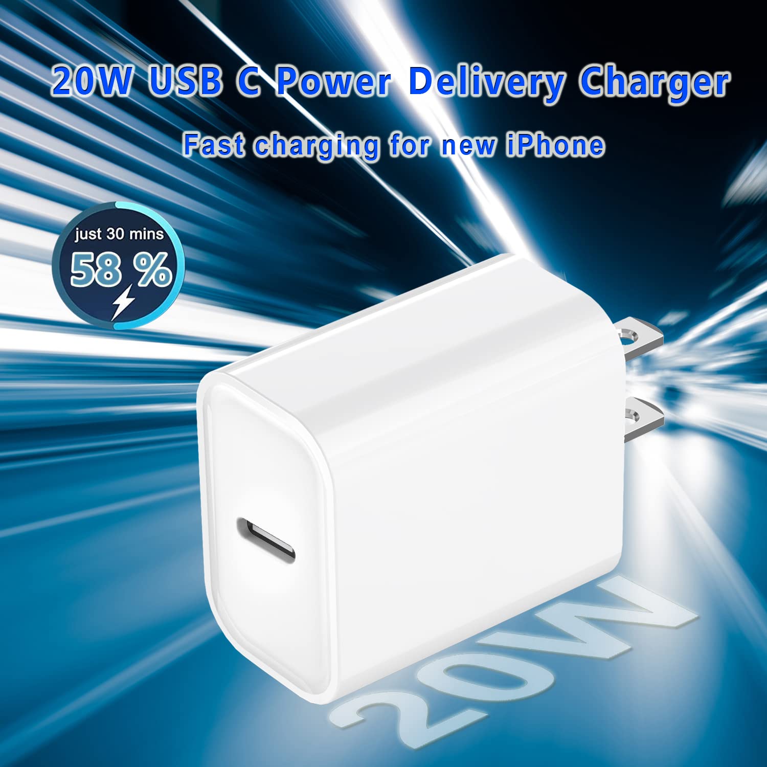 Iphone 16/15 Fast Charger Block, Usb Type C Wall Charger 2Pack 20W Pd Charging Brick Power Adapter Plug Box For Apple Iphone 16
