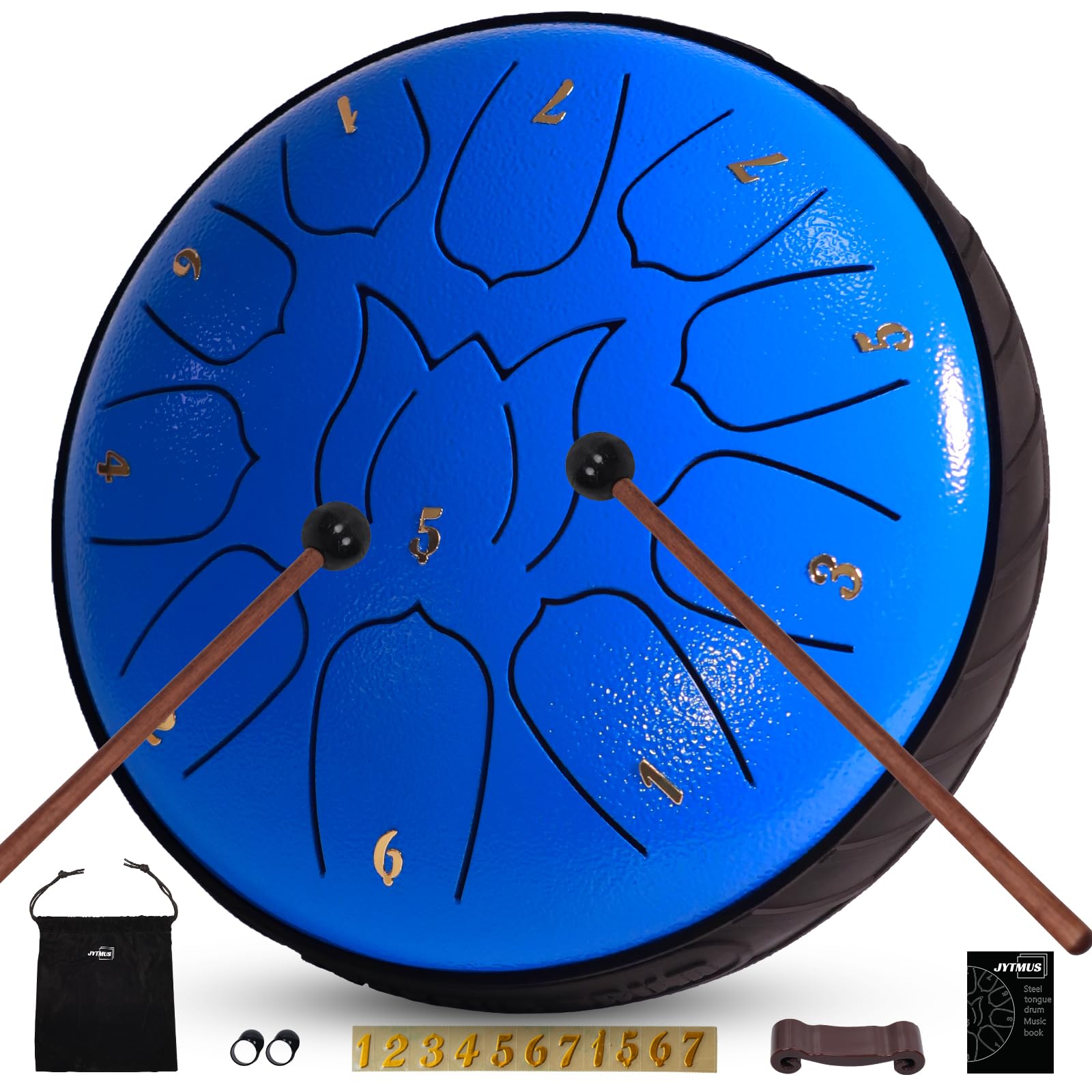 Jytmus Steel Tongue Drum 11 Notes 6 Inches Rain Drum For Outside With Drum Bag, Music Book, Drum Mallets, Mallet Holder, Finger
