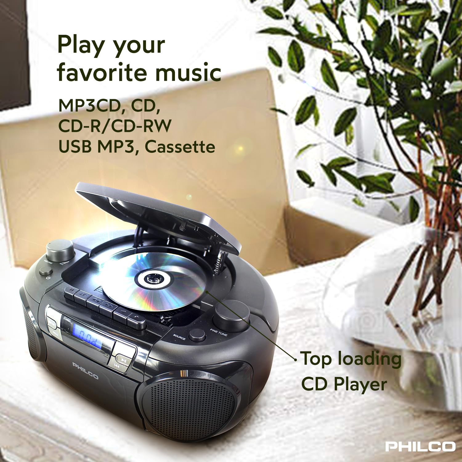 Philco Bluetooth Cd Boombox With Cassette, Mp3 Cd Usb Playback The Ultimate Retro Music Combo With Best Class Sound Performance,