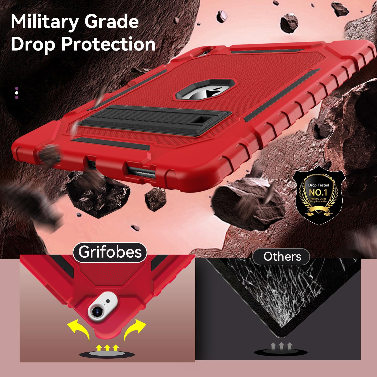 Grifobes Case For Ipad Air 13 Inch M2 2024, For Ipad Air 6Th Generation Case 2024 13'', Heavy Duty Rugged Cover With Pencil Hold