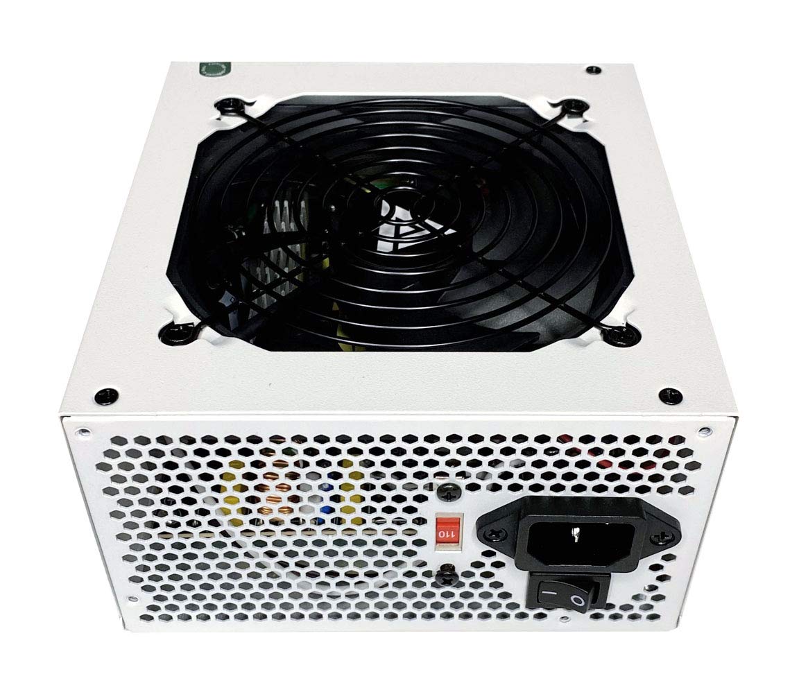 Apevia Atx Es600 Wh Essence 600W Atx Semi Modular Gaming Power Supply With Auto Thermally Controlled 120Mm Black Fan, 115/230V S