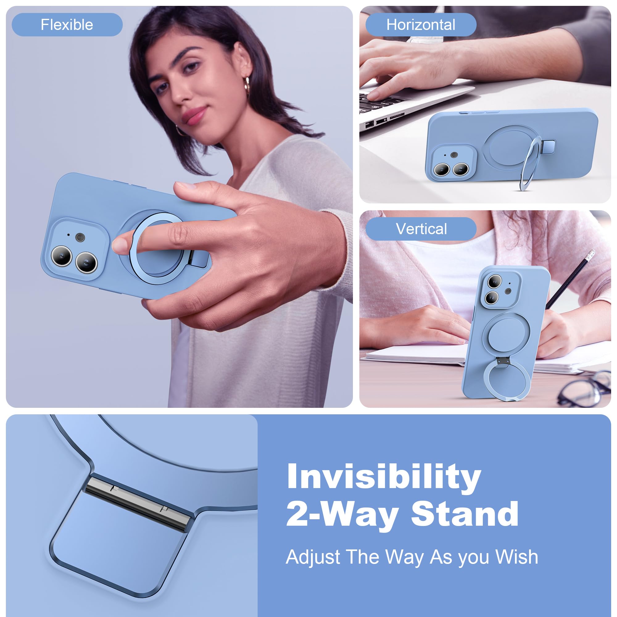 Skylmw Designed For Iphone 11 Case With Magnetic Invisible Stand Compatible With Magsafe Military Drop Tested Shockproof Silicon