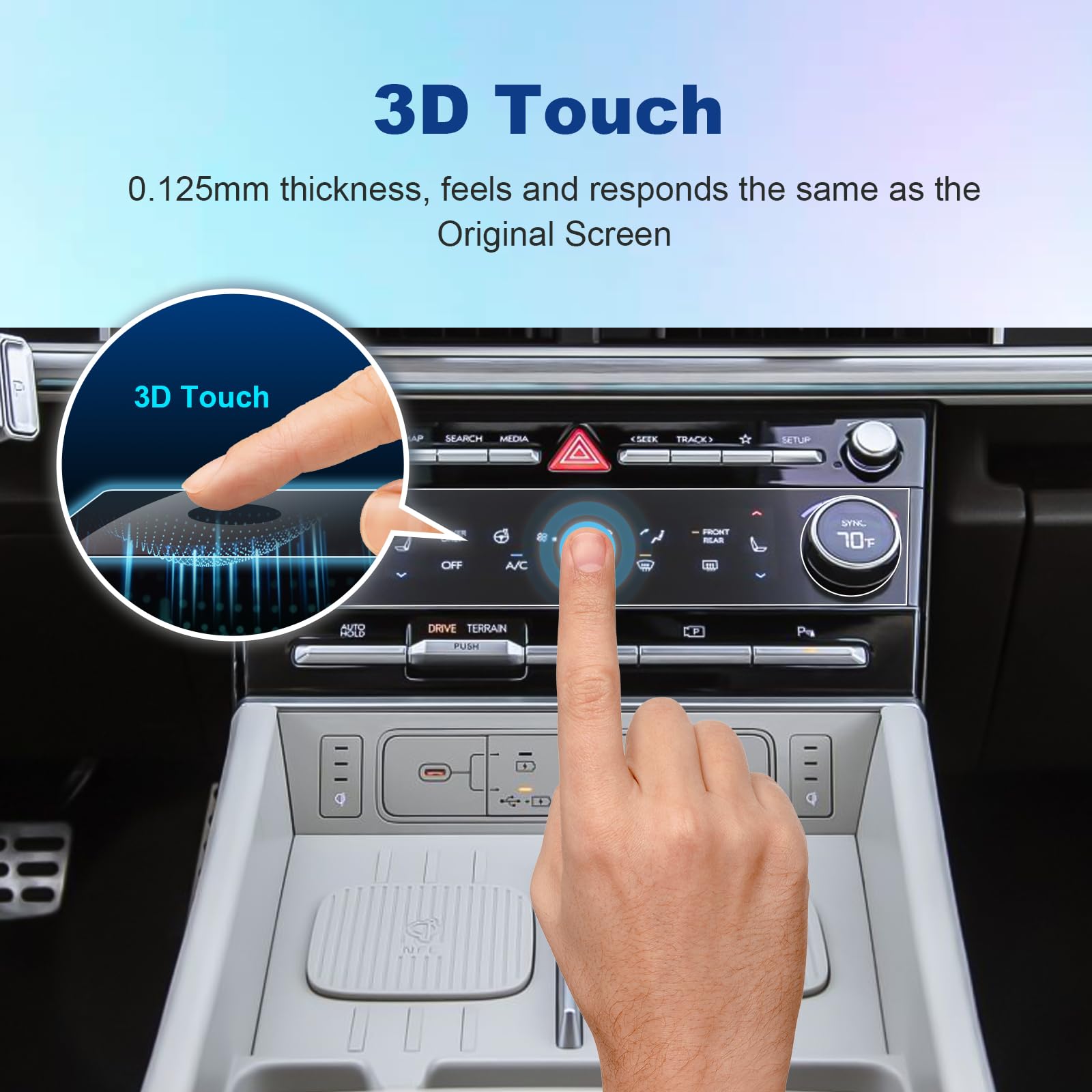 Coleya (2Pcs) 2024 Santa Fe Ac Screen Protector For Hyundai Santa Fe (Sel/Xrt/Limited/Calligraphy) Ac Display, 2024 Santa Fe Acc