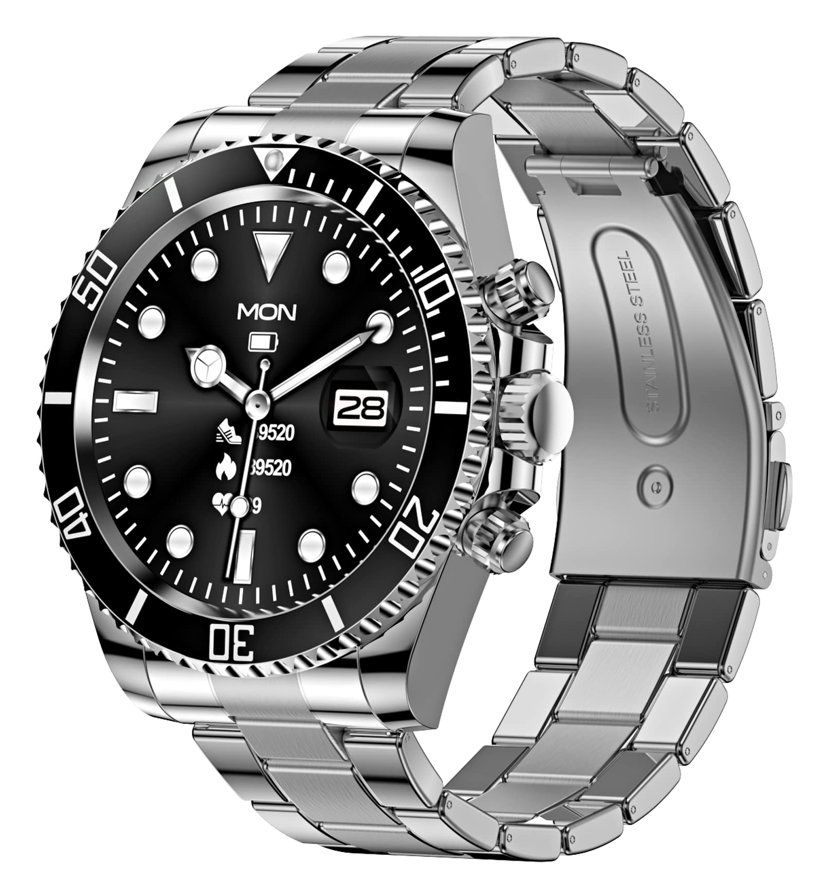 Smart Watch For Android Phones Answer Make Calls Sms Reminder Smartwatch Compatible Iphone Bluetooth Stainless Steel Fitness Wat