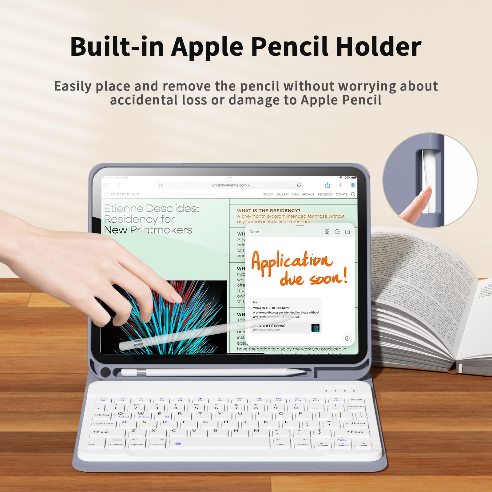 Kenke Keyboard Case For Ipad 10Th Generation 10.9 Inch 2022, Stand Folio Smart Cover With Magnetically Detachable Wireless Keybo