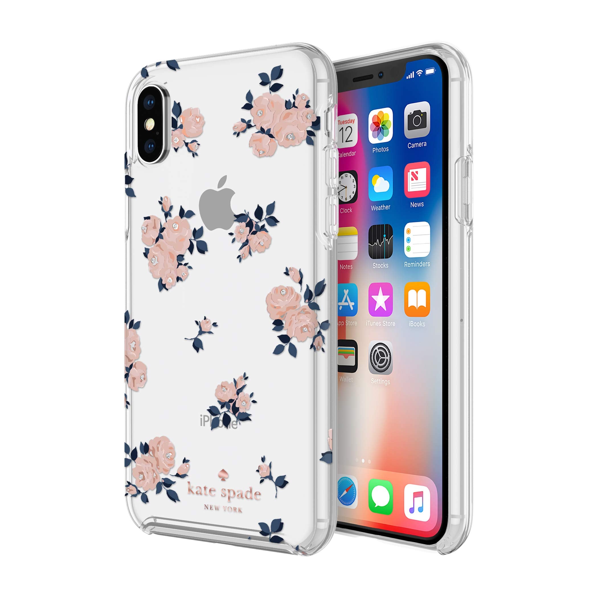 Kate Spade New York Protective Hardshell Case (1 Pc Comold) Compatible With Apple Iphone X And Xs   Happy Rose Pink/Navy