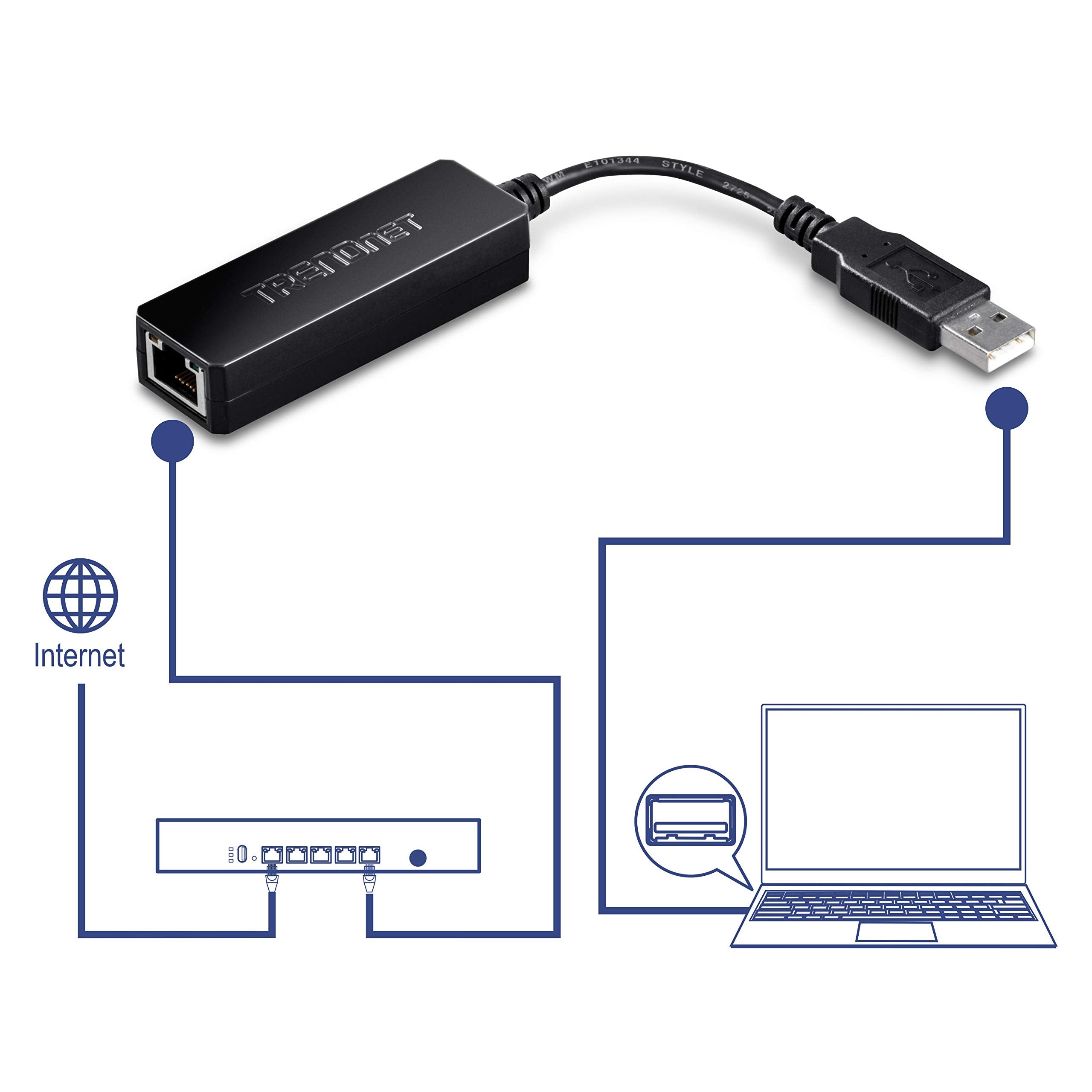 Trendnet Usb 3.0 To Gigabit Ethernet Adapter, Full Duplex 2Gbps Ethernet Speeds, Up To 1Gbps, Usb To Gigabit Ethernet Adapter, U