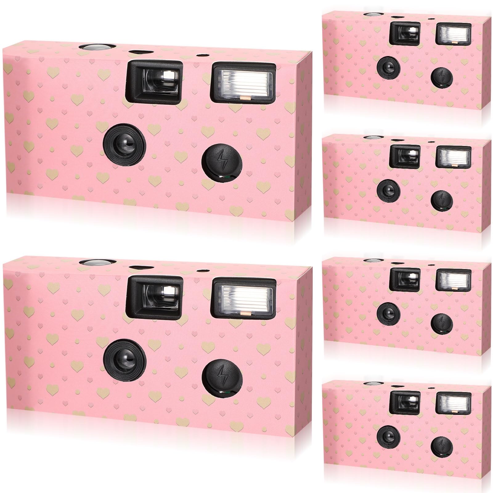 6 Pack Disposable Cameras - 35mm Single Use with Flash, Black & White Film for Weddings, Parties & Travel