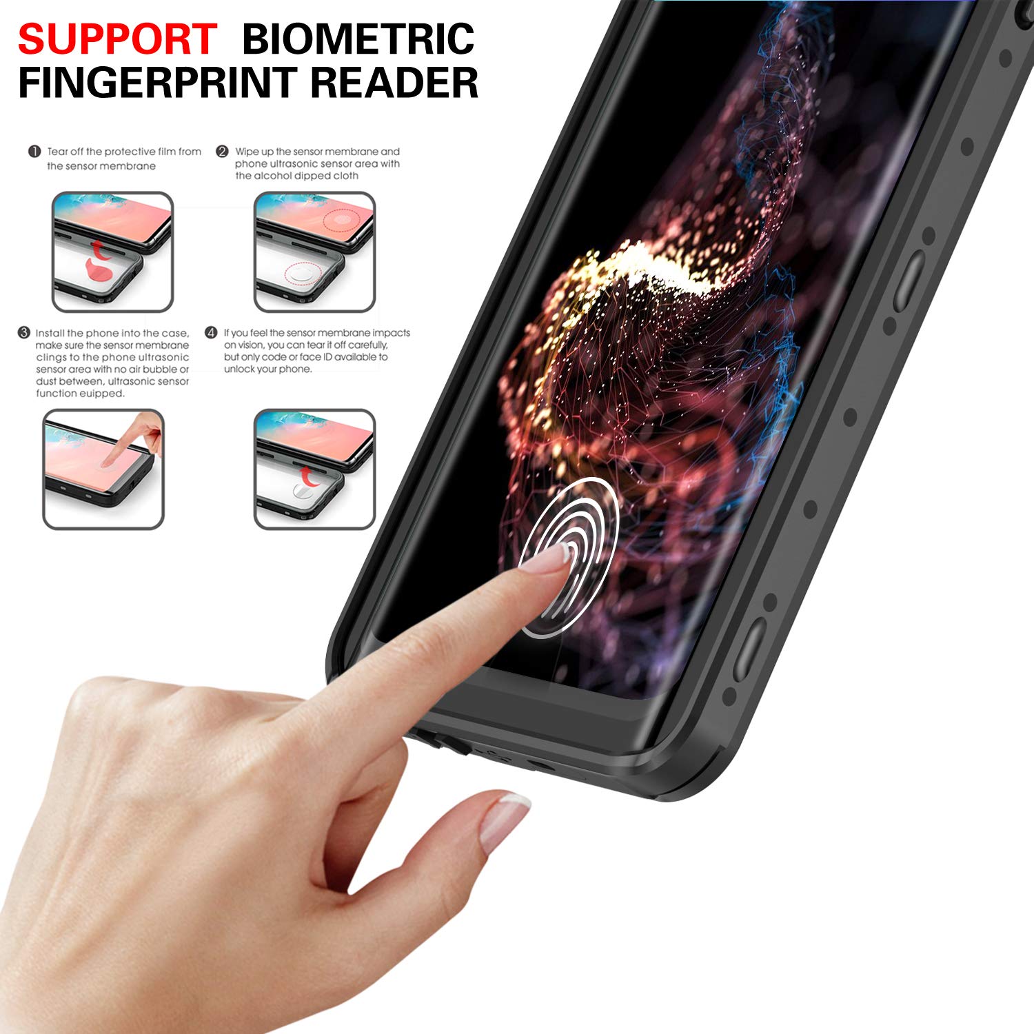 Goldju Samsung Galaxy S10 Plus Waterproof Case,S10 Plus Built In Screen Protector 360 Full Body Protective Shockproof Dirtproof