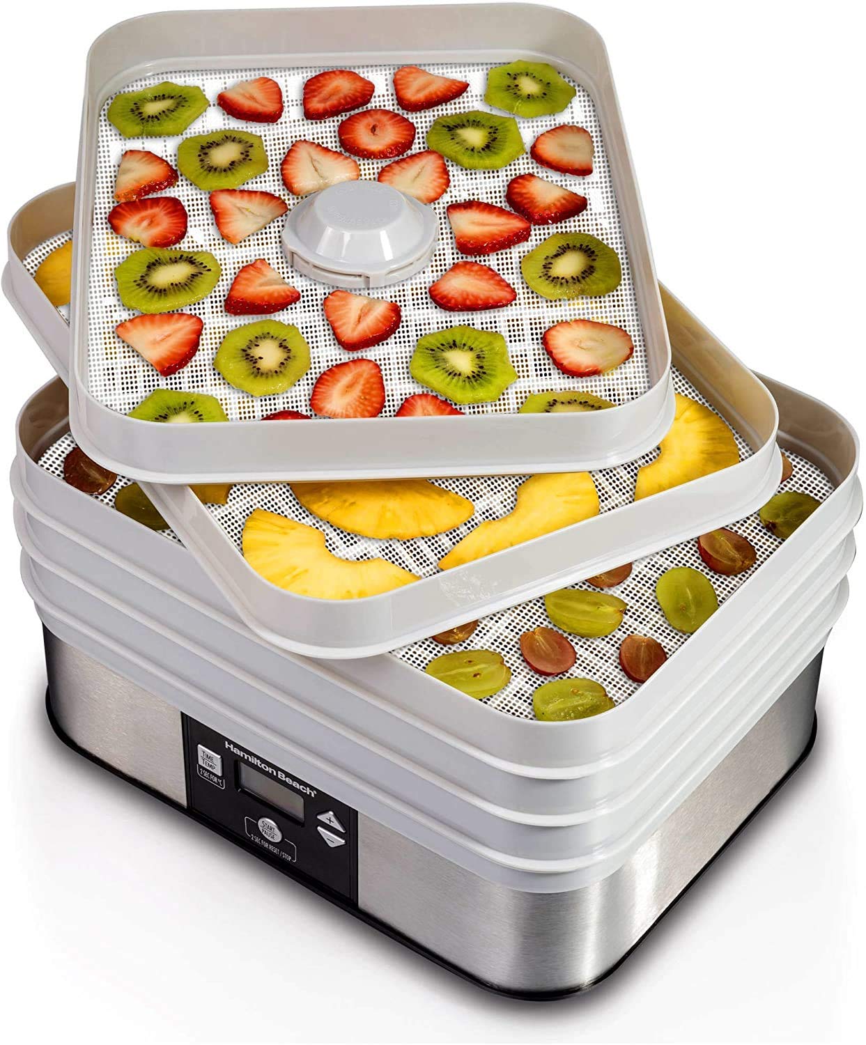 Gucuji Pack Of 5 Premium Non Stick Silicone Dehydrator Sheets Fruit Dryer Mesh For Hamilton Beach 32100A