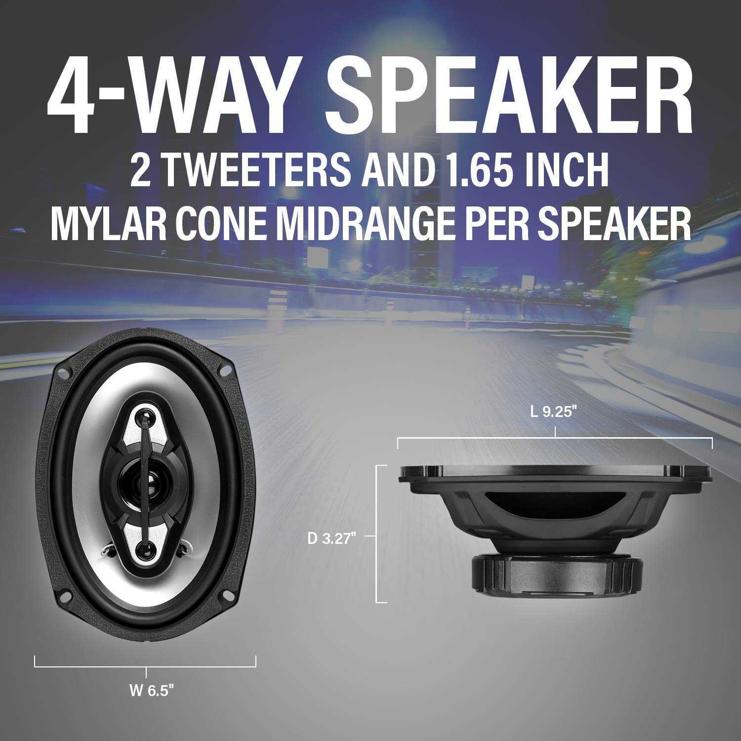 Boss Audio Systems Nx694 Onyx Series 6 X 9 Inch Car Door Speakers   800 Watts (Per Pair), Coaxial, 4 Way, Full Range 4 Ohms, Sol