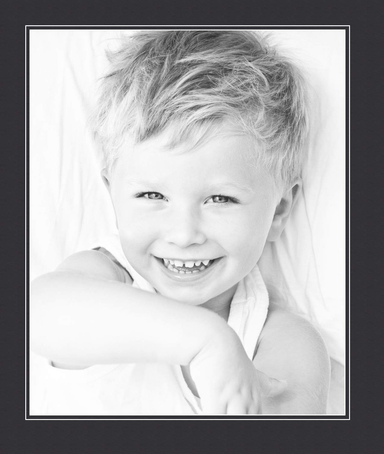 18X22 Smooth Black / Black Custom Mat For Picture Frame With 14X18 Opening Size (Mat Only, Frame Not Included)