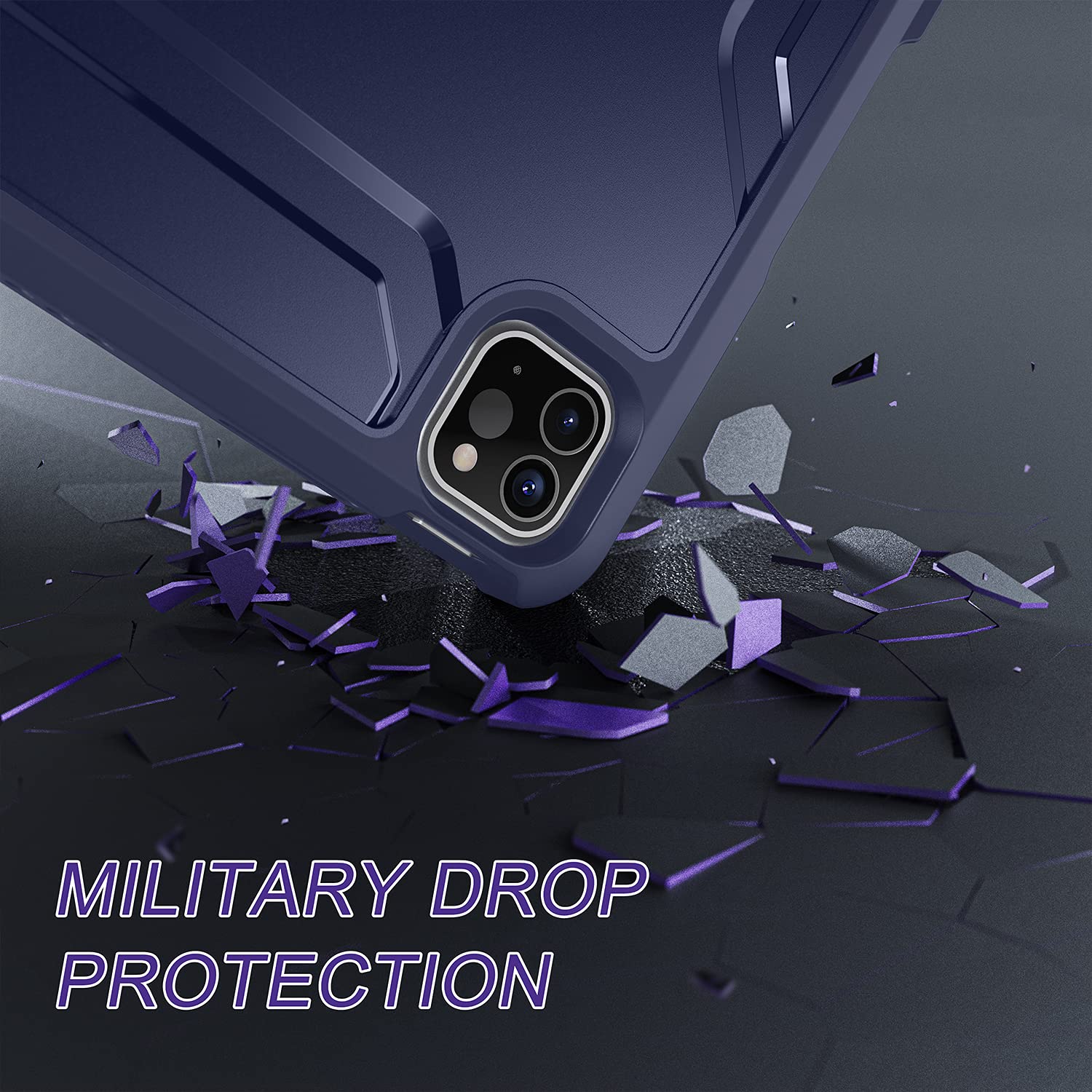 Soke Case For Ipad Pro 11 Inch 2022/2021/2020/2018/Ipad Air 5Th/4Th Generation,Built In Screen Protector   Support 2Nd Apple Pencil Charging   Heavy Duty Rugged Protective Kickstand Case   Navy