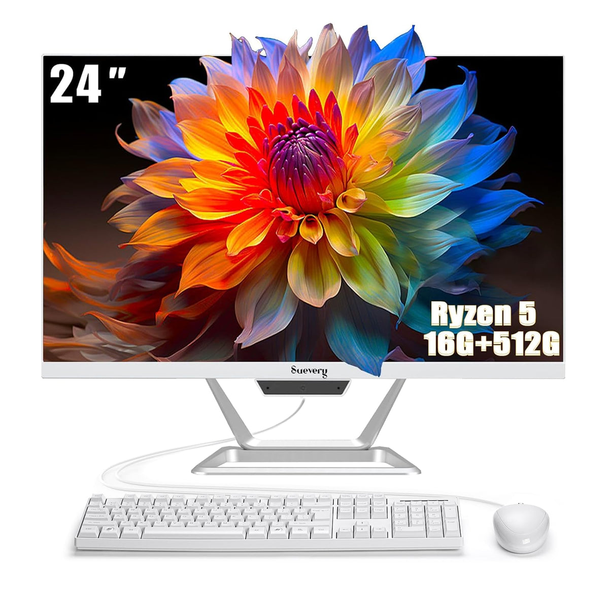 suevery All-in-One PC 24 AIO Desktop Computer AMD Ryzen5 512G SSD DDR4 ...