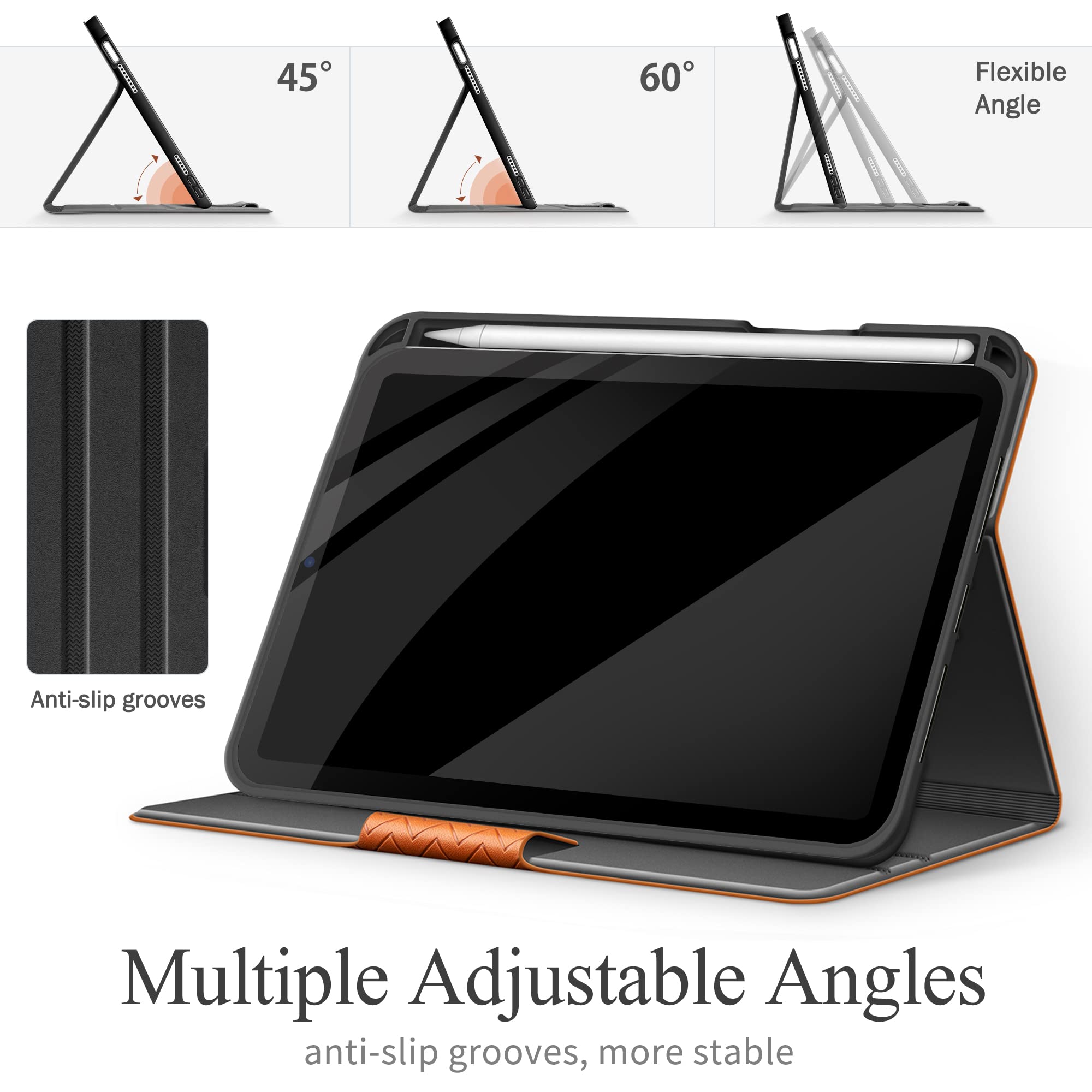 Auaua Case For Ipad Mini 7 (A17 Pro, 2024) / Ipad Mini 6 Case (2021) 8.3 Inch With Pencil Holder, Multiple Viewing Angles, Magne