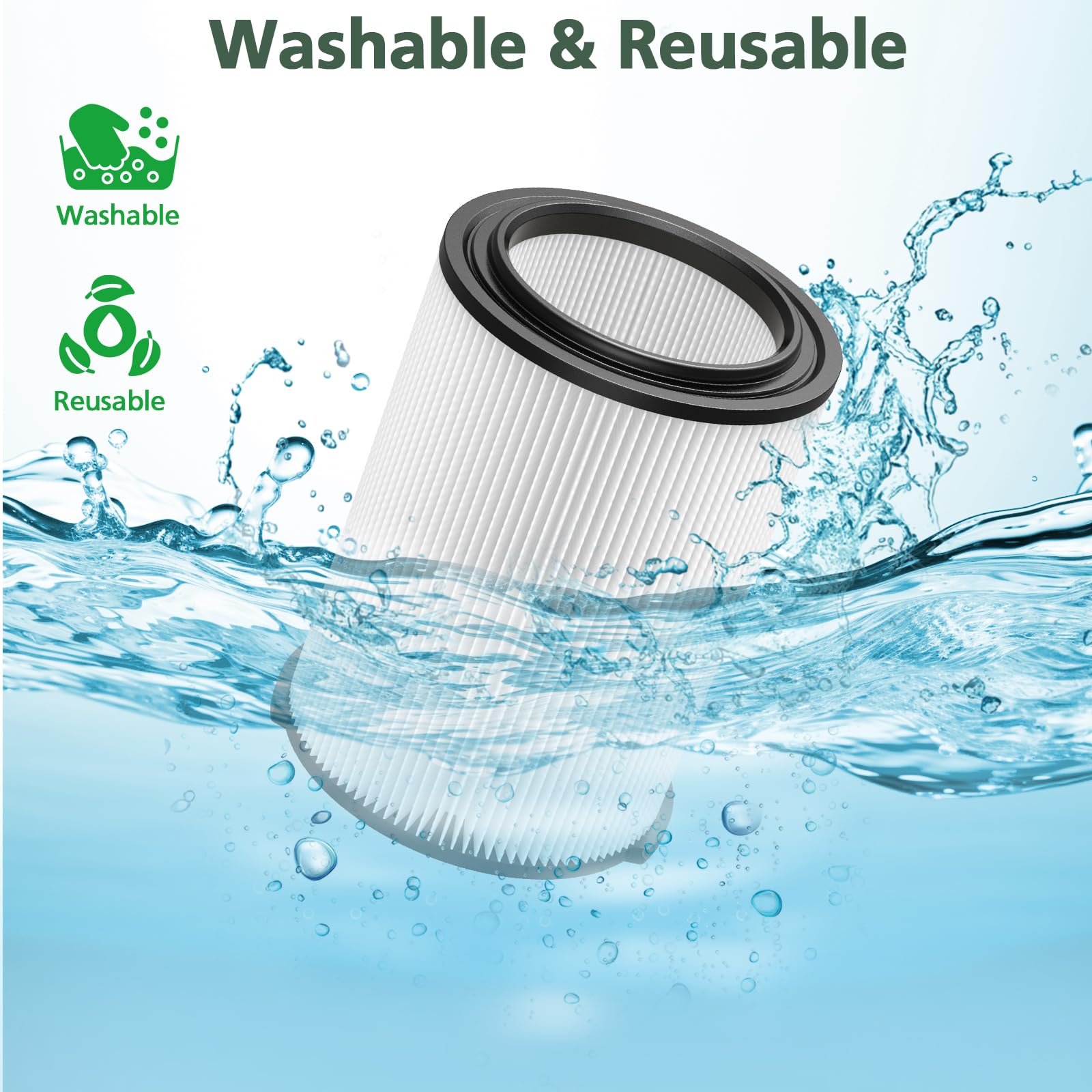 Vf4000 Replacement Filter For Ridgid, Standard Wet/Dry Vac Filter Vf4000 Compatible With Ridgid Vacs Wet Dry 5 20 Gal, 6 9 Gal H