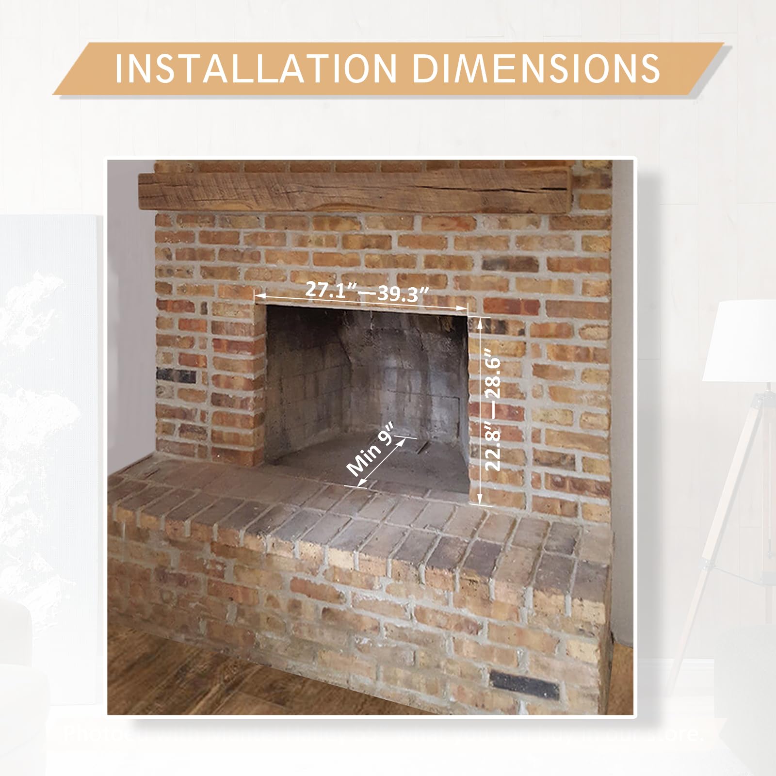 Legendflame Damon 30 Inches Electric Fireplace Insert With Trim Kit, Glass Door And Mesh Screen, Fireplace Heater 750/1500W, Fir