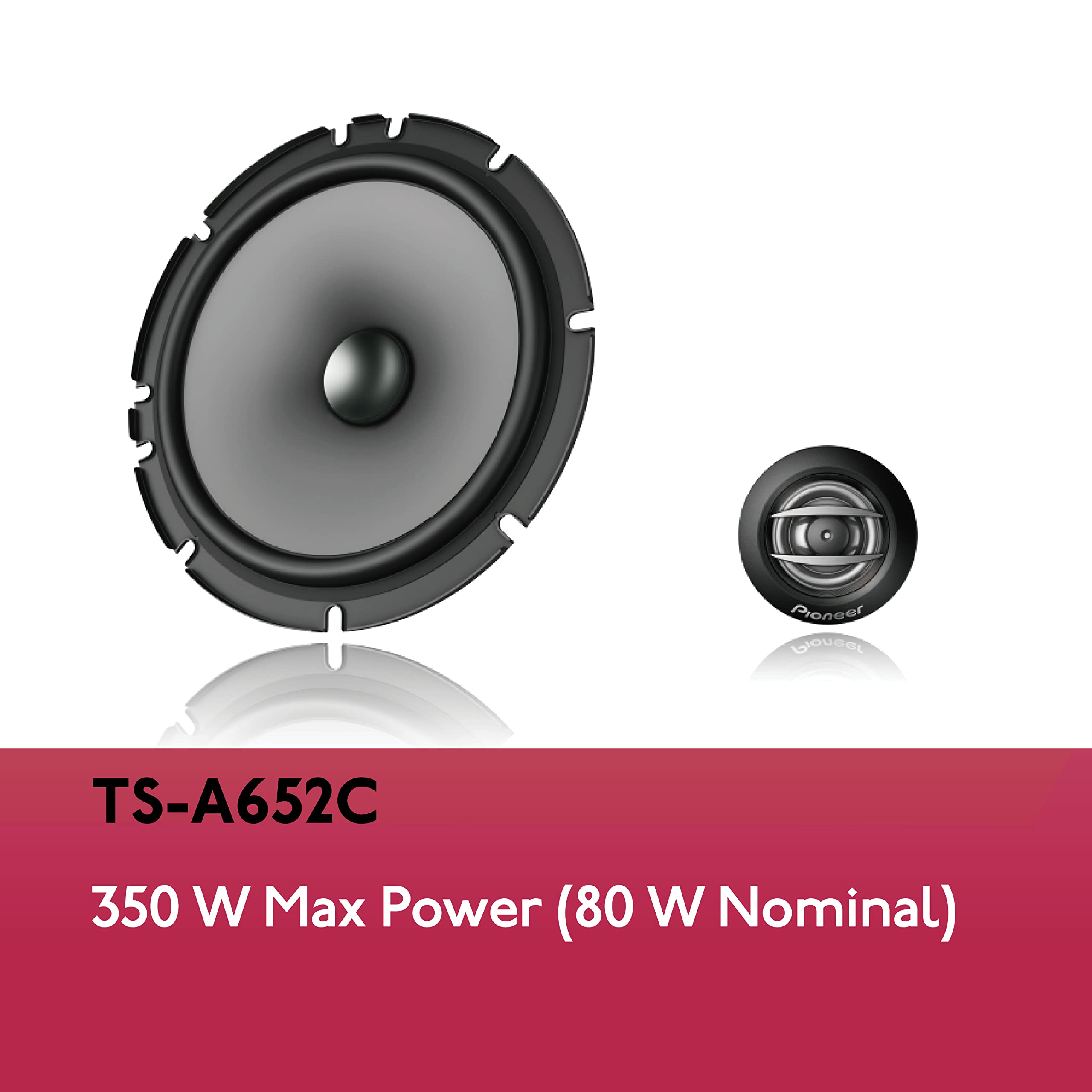 Pioneer Ts-A652C A Series 6-1/2 350 W Max Power, Carbon/Mica-Reinforced Impp Cone, 20Mm Pi Tweeter - Component Speakers (Pair),