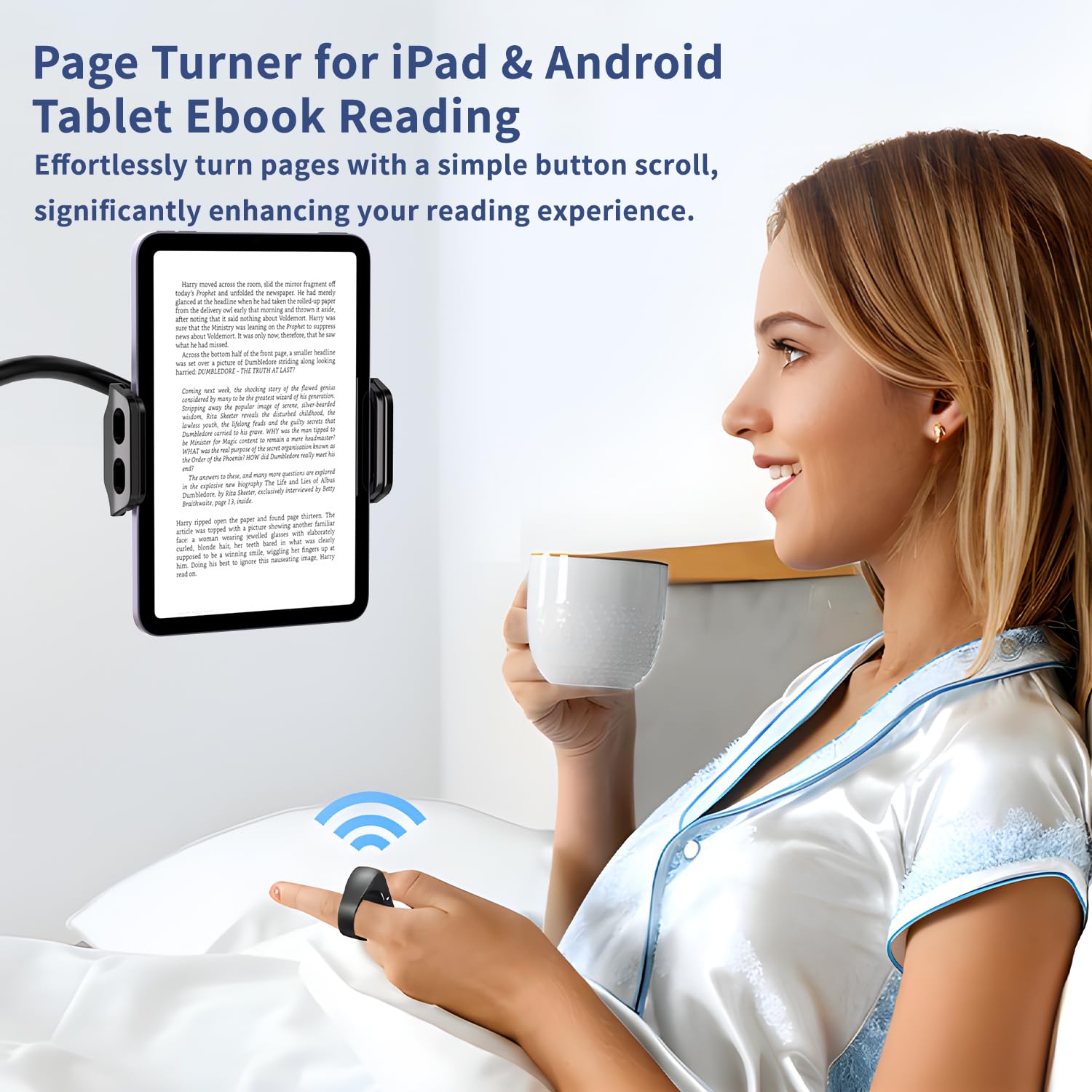 Kinmates Tiktok Scrolling Ring, Page Turner For Ipad & Android Tablet Ebook Reading, Bluetooth Connected, Remote Control For Iph