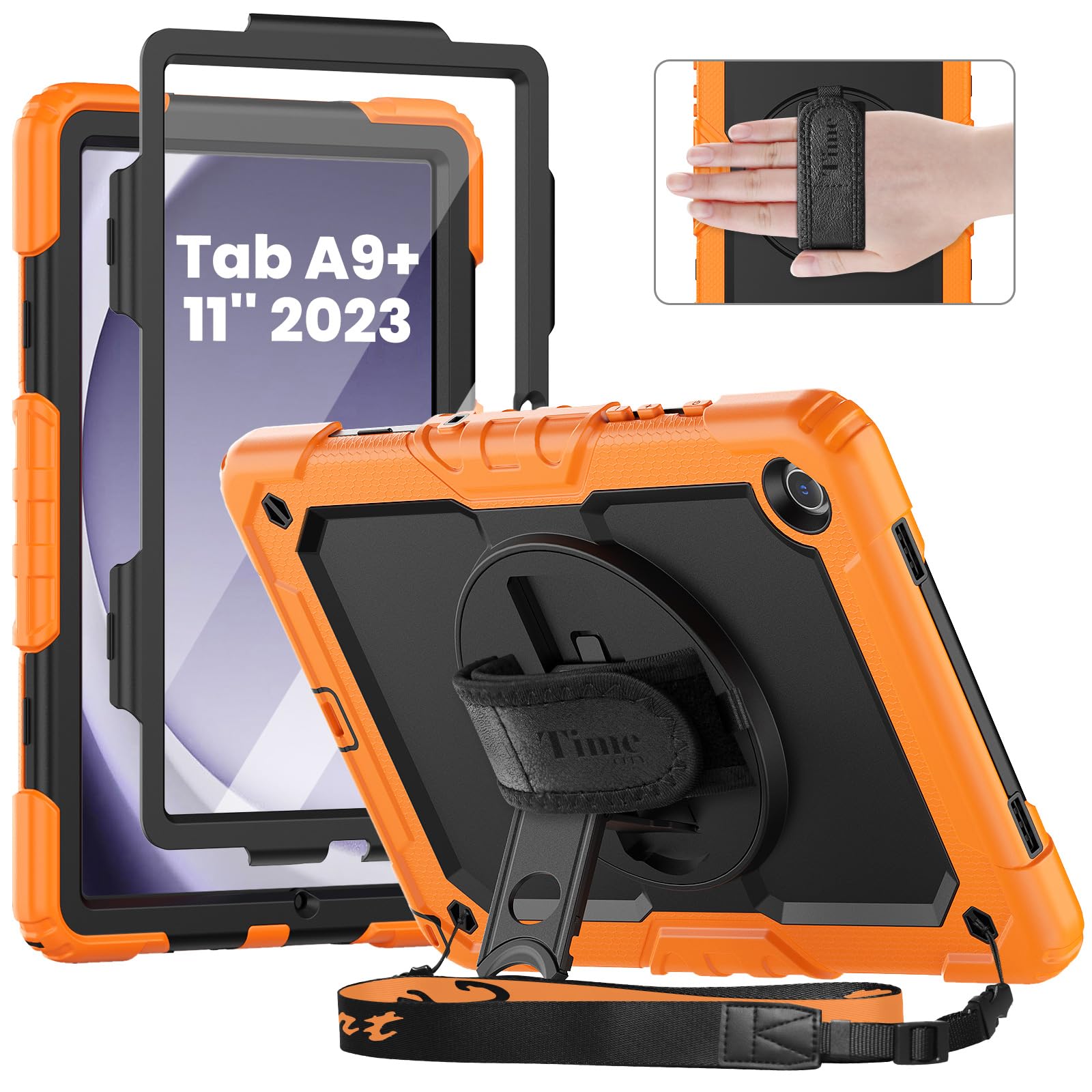 Timecity Case For Samsung Galaxy Tab A9 Plus 11 Inch 2023: Sturdy Rugged Case With Screen Protector, Kickstand, Hand/Shoulder St