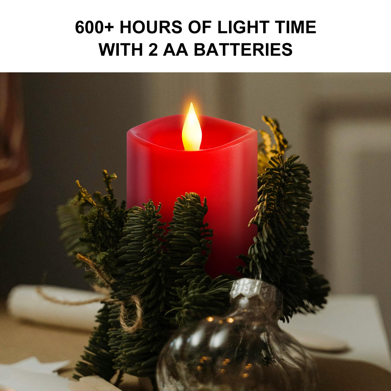 Milysoek 3X4 Flickering Flameless Candles,Real Wax Pillar Led Candles Flickering,With Timer,4 Inch Flameless Candles With Remote