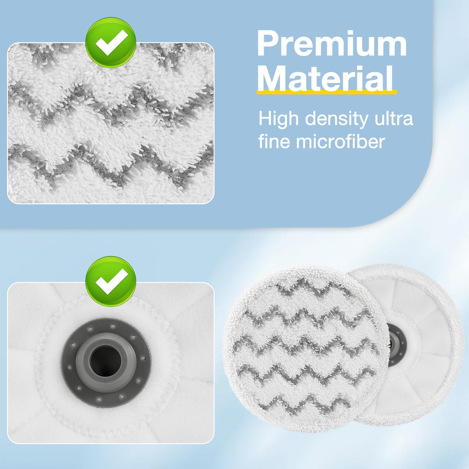 6 Pack 3897A Rotating Steam Mop Pads Replacement For Bissell Spinwave Smartsteam Scrubbing Steam Mop 3897A Only?Not For Other Mo