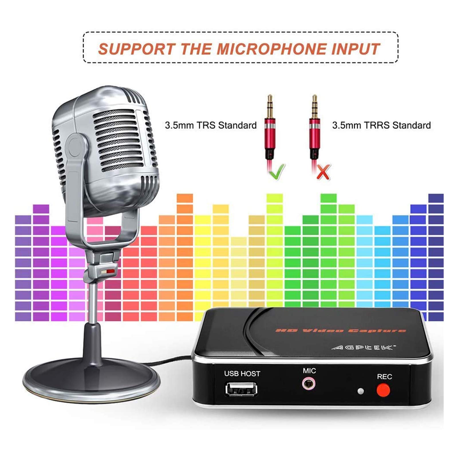 1080P Hdmi Video Capture Card Hd Game Recorder Compatible With Xbox One/360/ Ps4/ Wii U/Nintendo Switch And Support Mic In For C