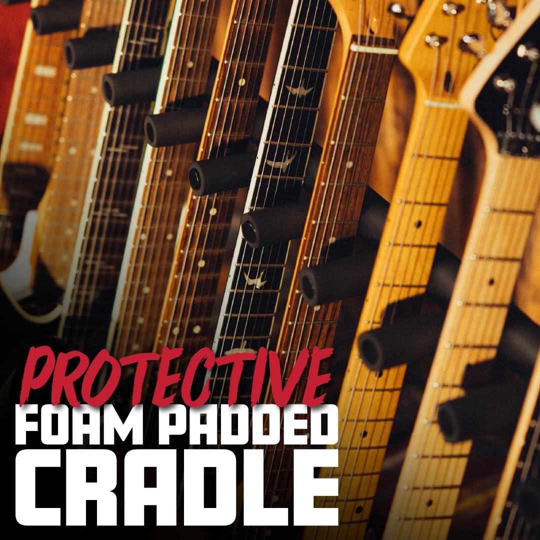 Rok-It Multi Guitar Stand Rack With Folding Design, Holds Up To 10 Electric Or Acoustic Guitars (Ri-Gtr-Rack10)