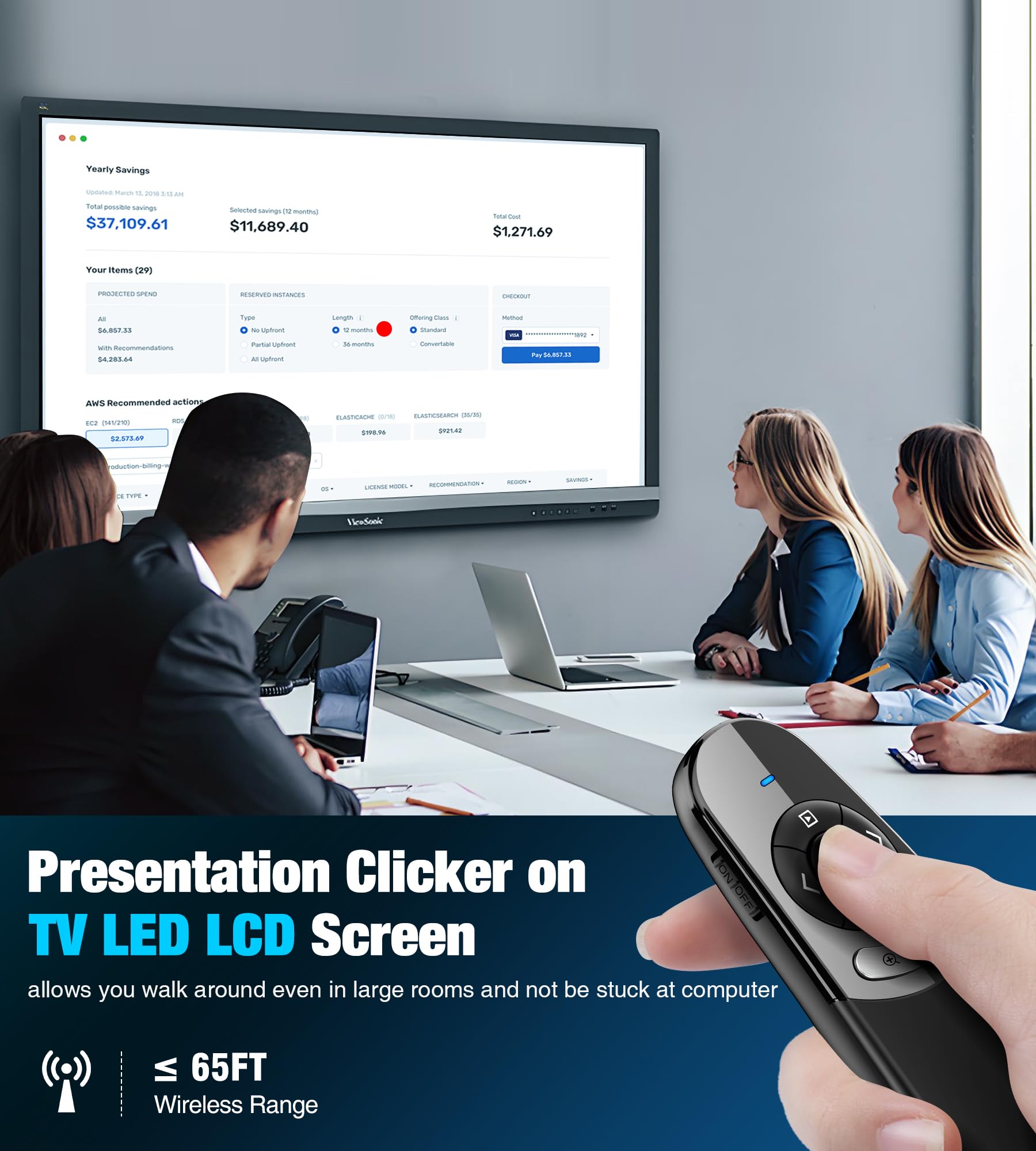 Presentation Clicker For Tv Led Lcd Screen Digital Presentation Clicker W Magnifier Highlight,2 In 1 Type C Presenter Remote Poi