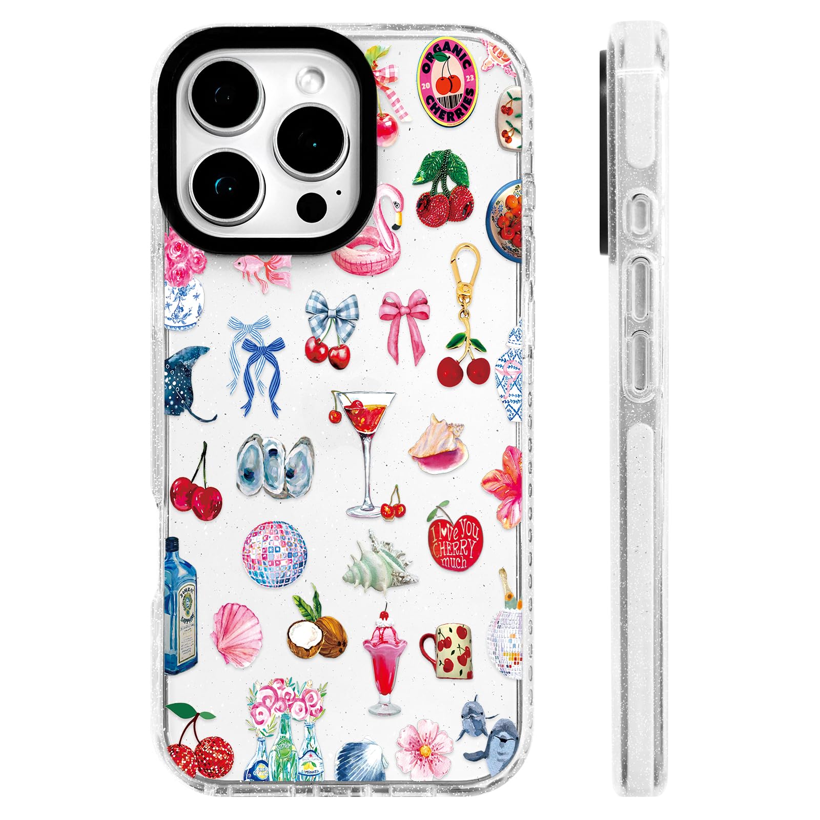 ChiCs-Flaura for iPhone 16 Pro Max Case [Military-Grade Drop Protection/Charming Soft TPU Protective/Camera Protection/for Women