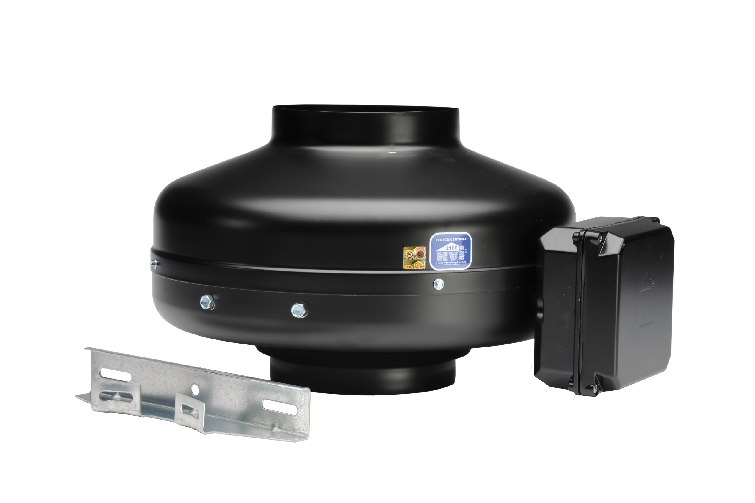 Soler & Palau S&P Pv 100X Powervent Inline Duct Exhaust Fan, Galvanized Steel W/Black Baked Enamel, 4'' Round