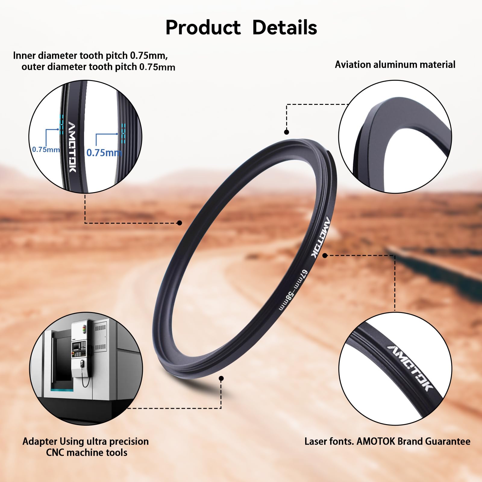 67Mm Lens To 58Mm Camera Lens Adapter,67Mm 58Mm Filter Step Down Ring,Compatible All 58Mm Filter Accessory.Made From Cnc Machine