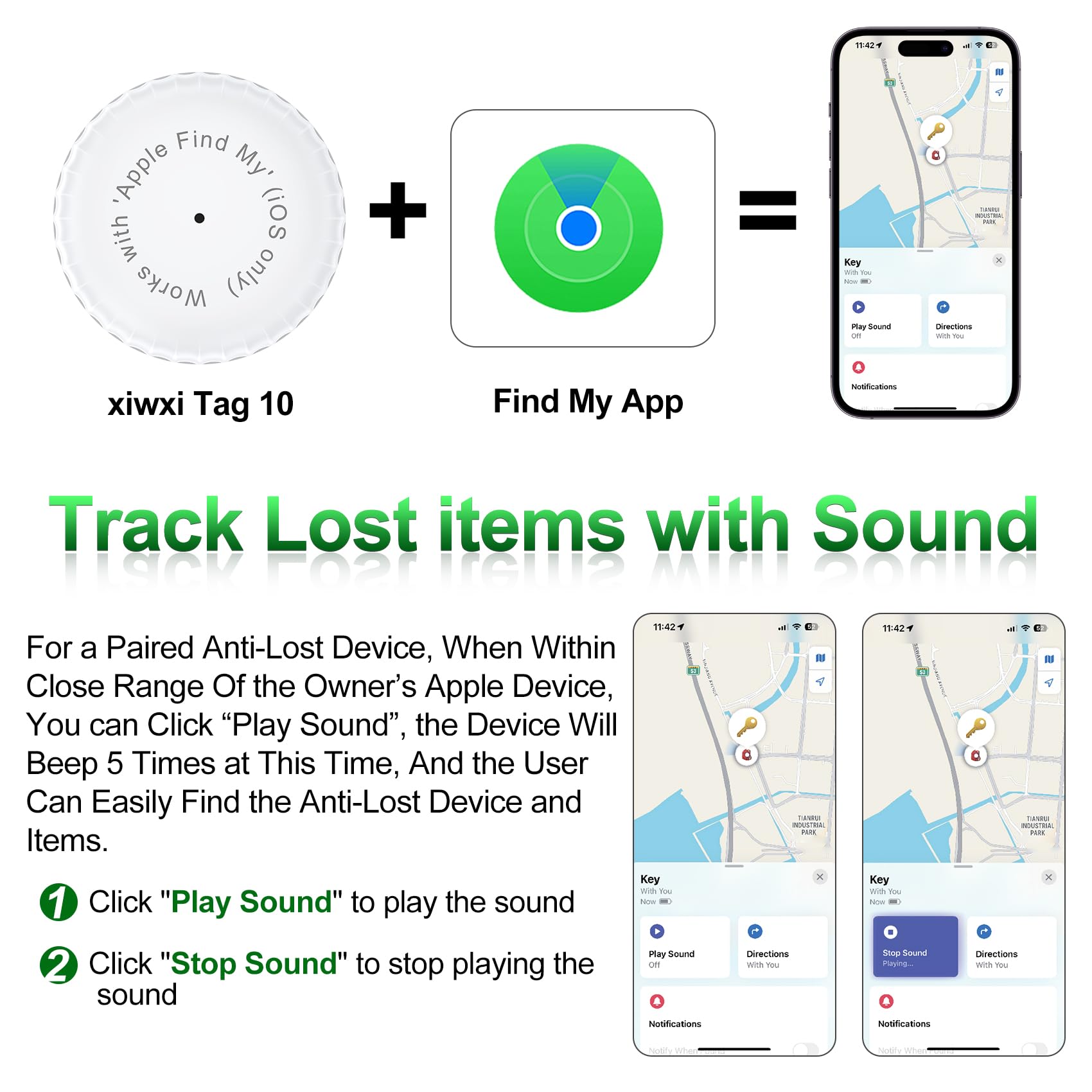 1 Pack,Ipx8 Waterproof Key Finder,Bluetooth Gps Items Tracker With Tag Holder & Keychains,Works With 'Apple Find My'(Ios Only),C