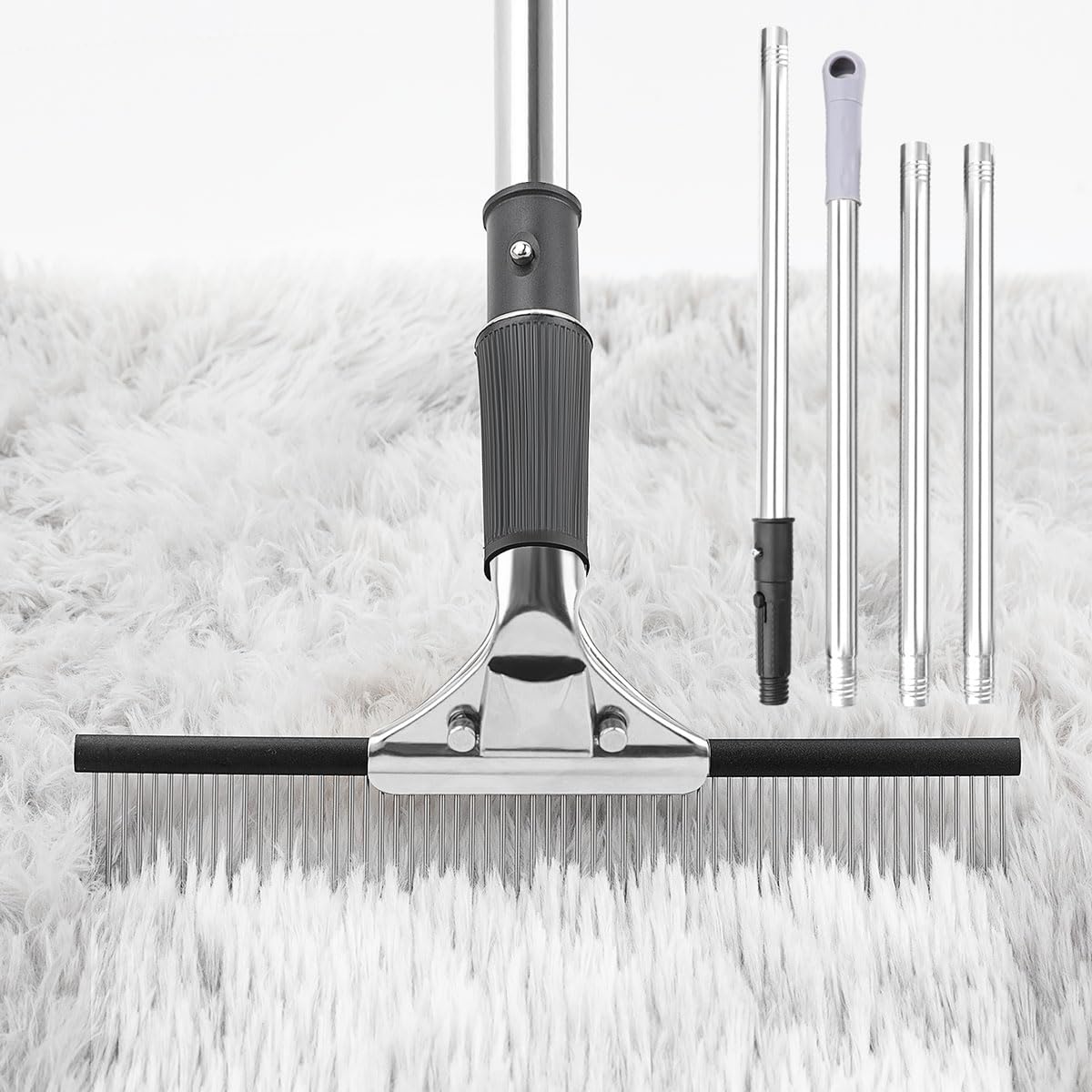 Astfys Big Carpet Rake With Long Handle, Making Carpets Fluffy Again, Clean Hair, Let Carpet Restore Softness
