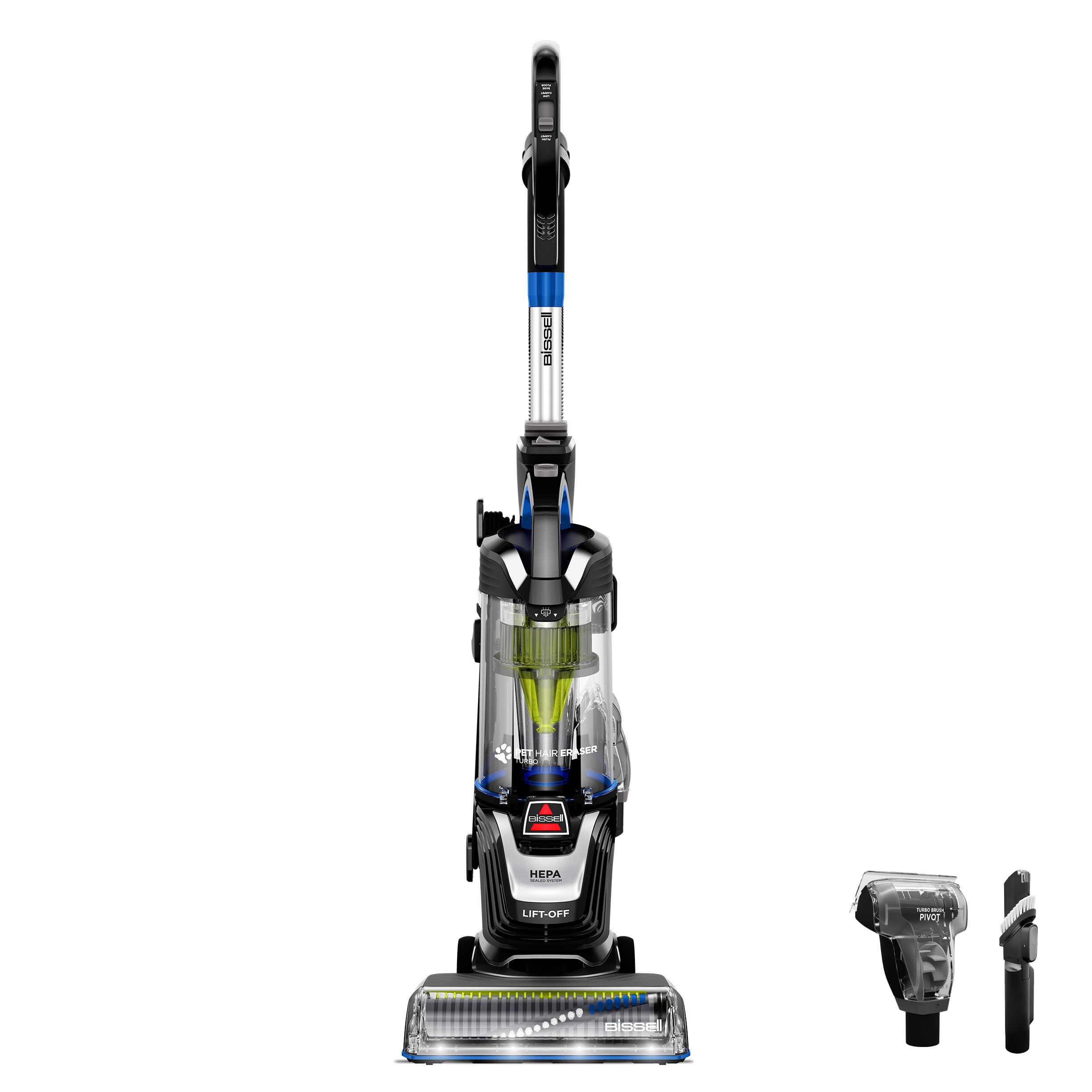 Bissell Pet Hair Eraser Turbo Lift Off Vacuum, W/ Self Cleaning Brush Roll, Hepa Filtration, Powerful Pickup With Turbobrush Piv