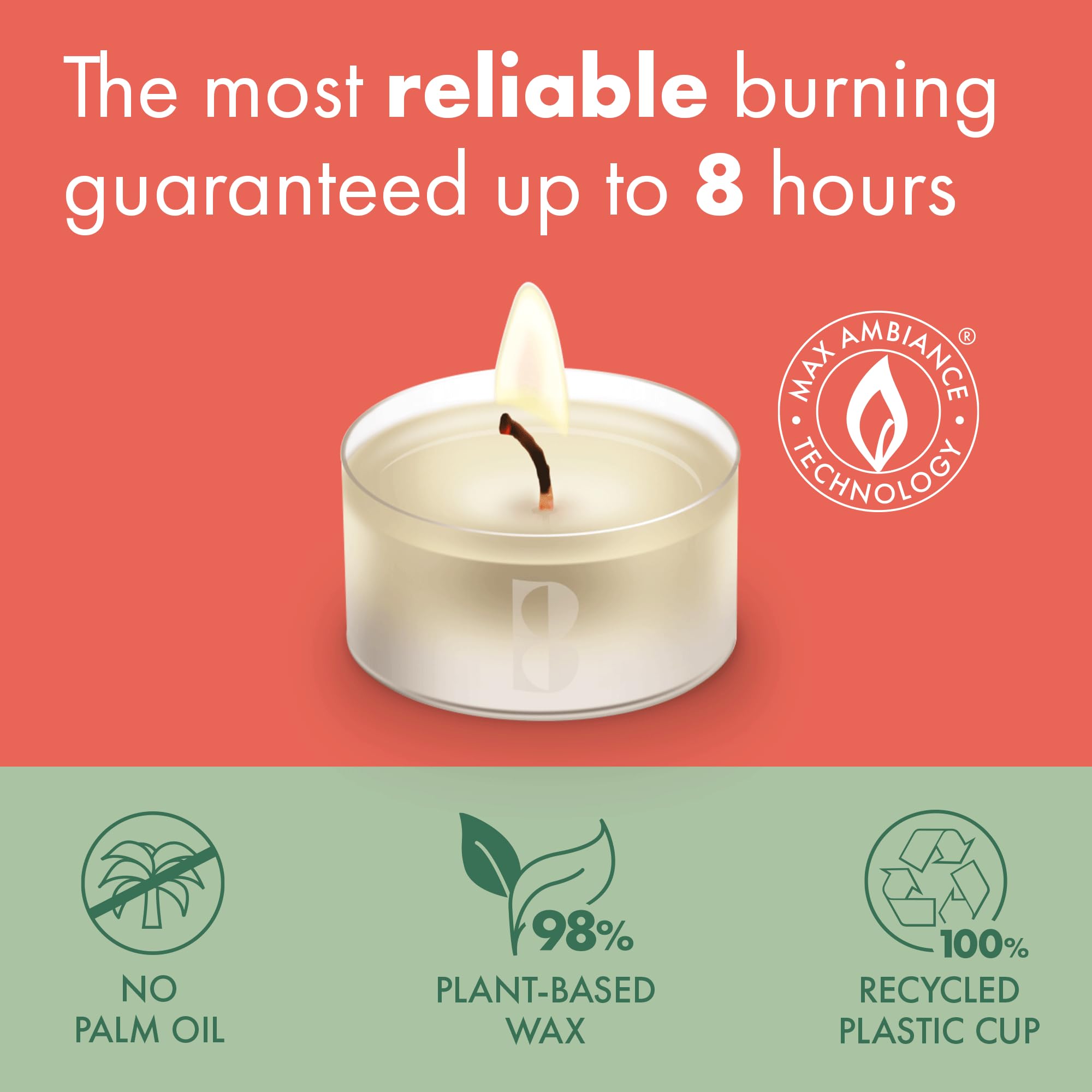 Bolsius Maxi Xl Tealight Candles   Clear Cup   White   Box Of 12 Transparent Tealights   Long Burning Time Of 8 Hours   Interior