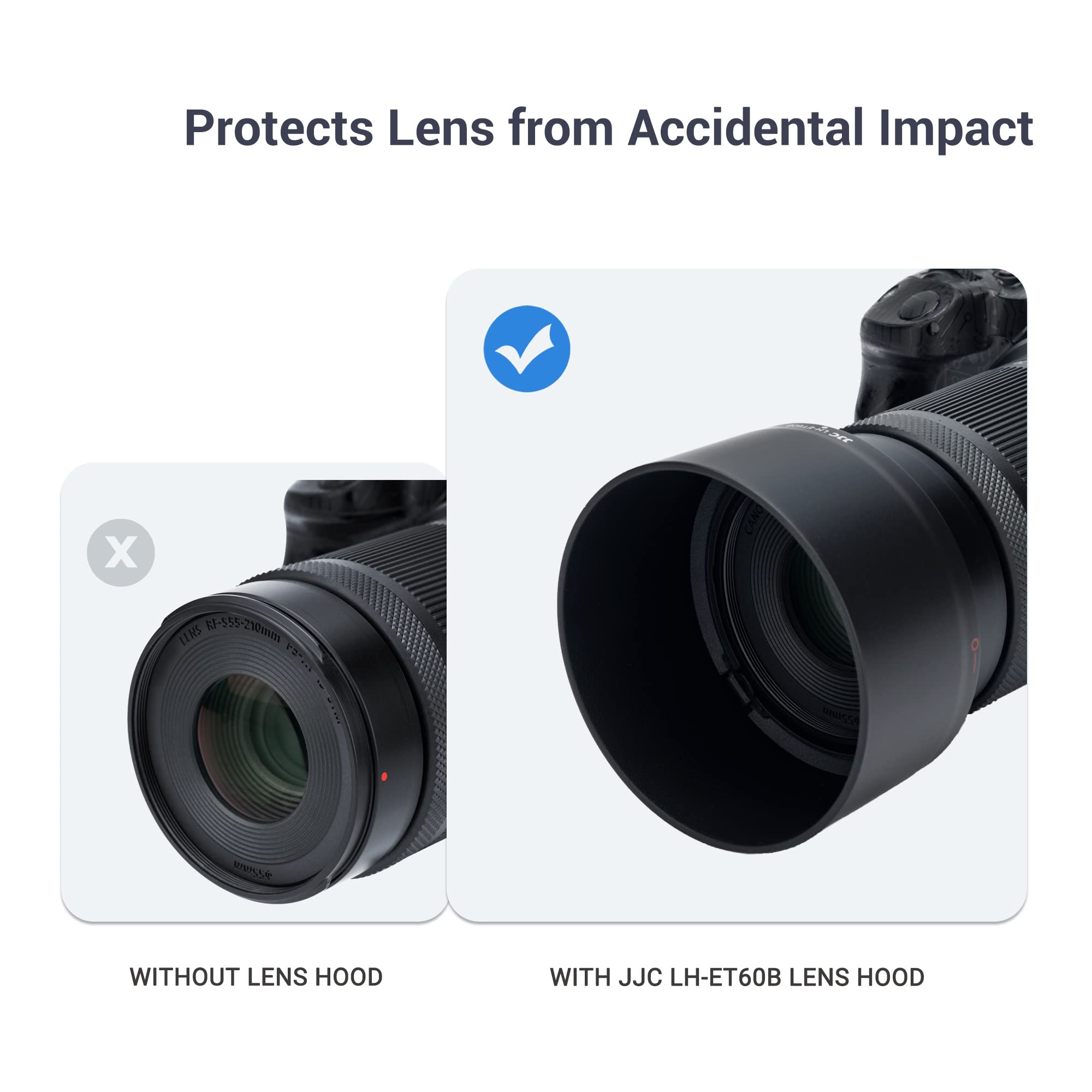 Lens Hood For Canon Rf S 55 210Mm F5 7.1 Is Stm Lens On R50 R100,Reversible Lens Shade Replace Canon Et 60B Lens Hood, Compatibl