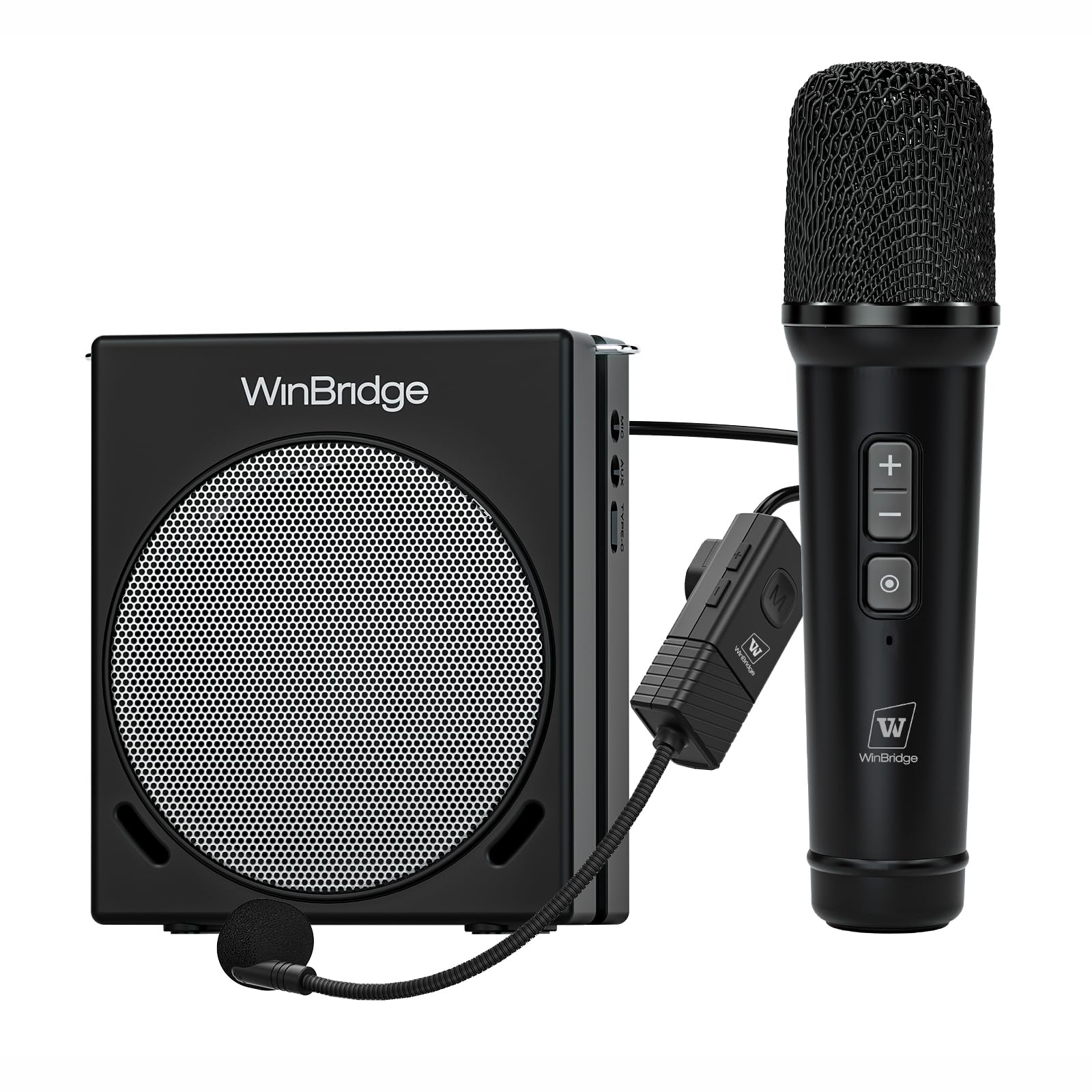 WinBridge Portable PA System with Bluetooth Microphone, 30W Wireless Voice Amplifier Speaker & Portable Microphone for Teachers,