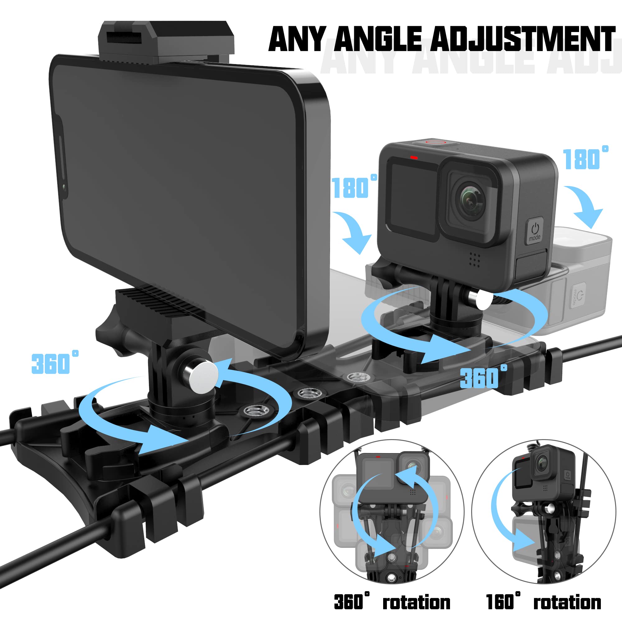 Upgraded Baseball Fence Mount With Battery Holder   Baseball Cell Phone Fence Mount For Iphone,Gopro,Mevo Start,Insta360,Osmo Pocket 3 For Softball,Tennis, Football,Supports Charging While Recording