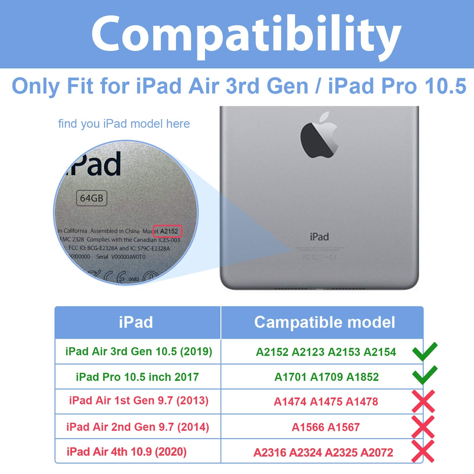 Procase Case For Ipad Air (3Rd Gen) 10.5' 2019/Ipad Pro 10.5' 2017, Vintage Pu Leather Stand Folio Cover For Ipad Air 3/Ipad Pro 10.5 Inch Multiple Viewing Angles With Pencil Holder  Black